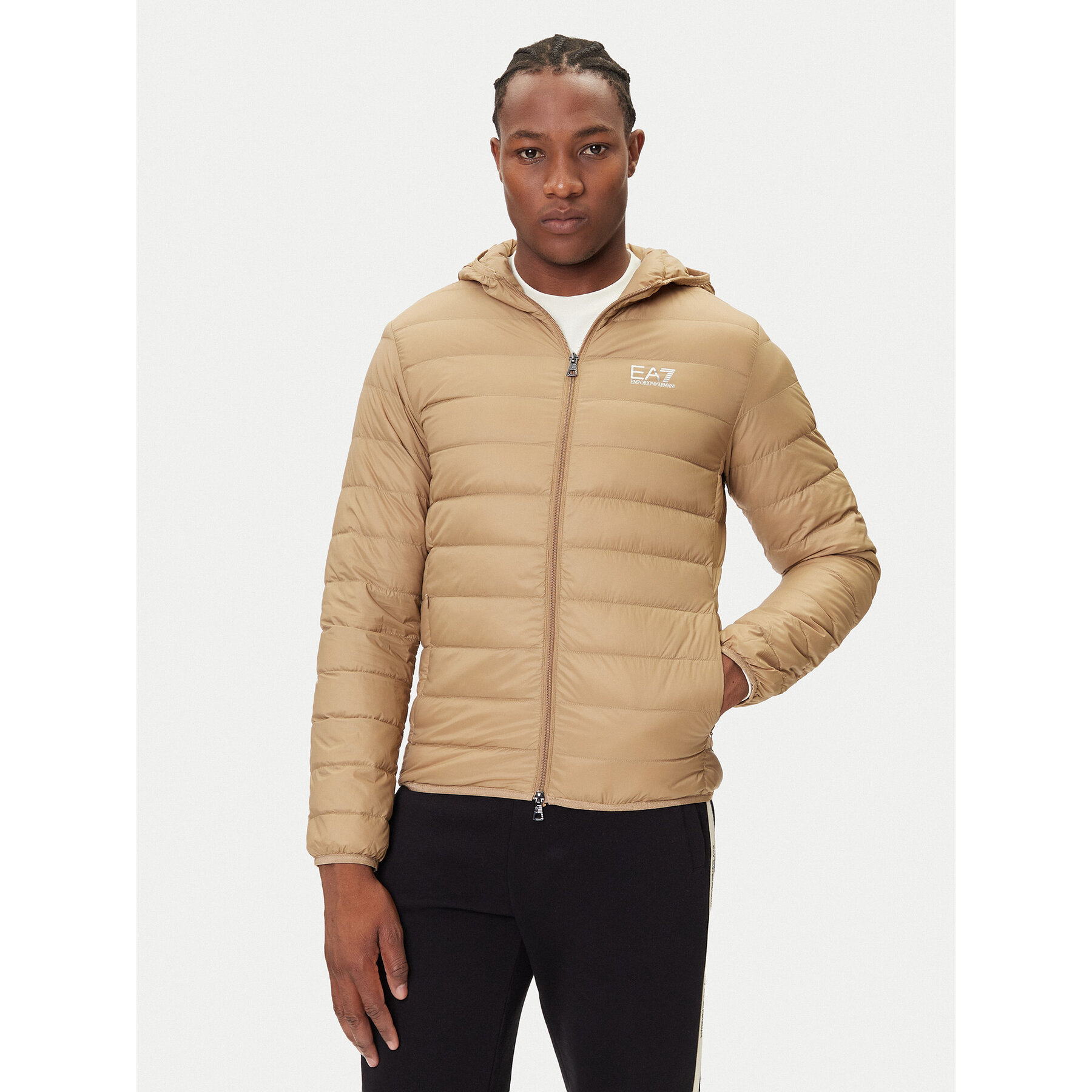 EA7 Emporio Armani Kurtka puchowa 8NPB24 PNGPZ U6171 Beżowy Regular Fit