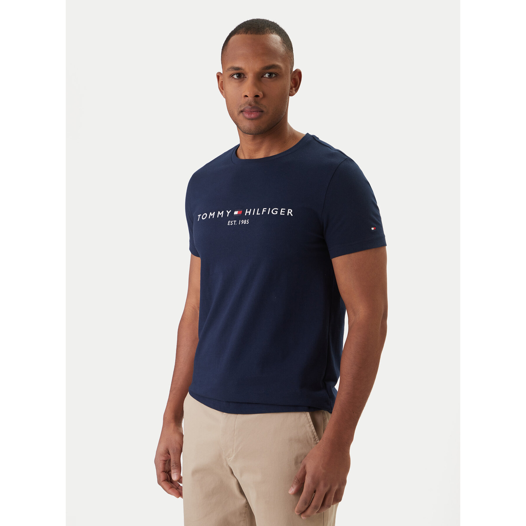 Tommy Hilfiger T-Shirt Logo MW0MW11797 Granatowy Regular Fit
