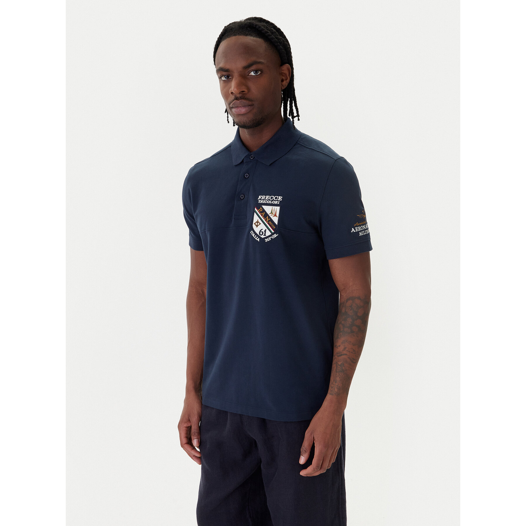 Aeronautica Militare Polo 261PO1915UP00191 Granatowy Regular Fit