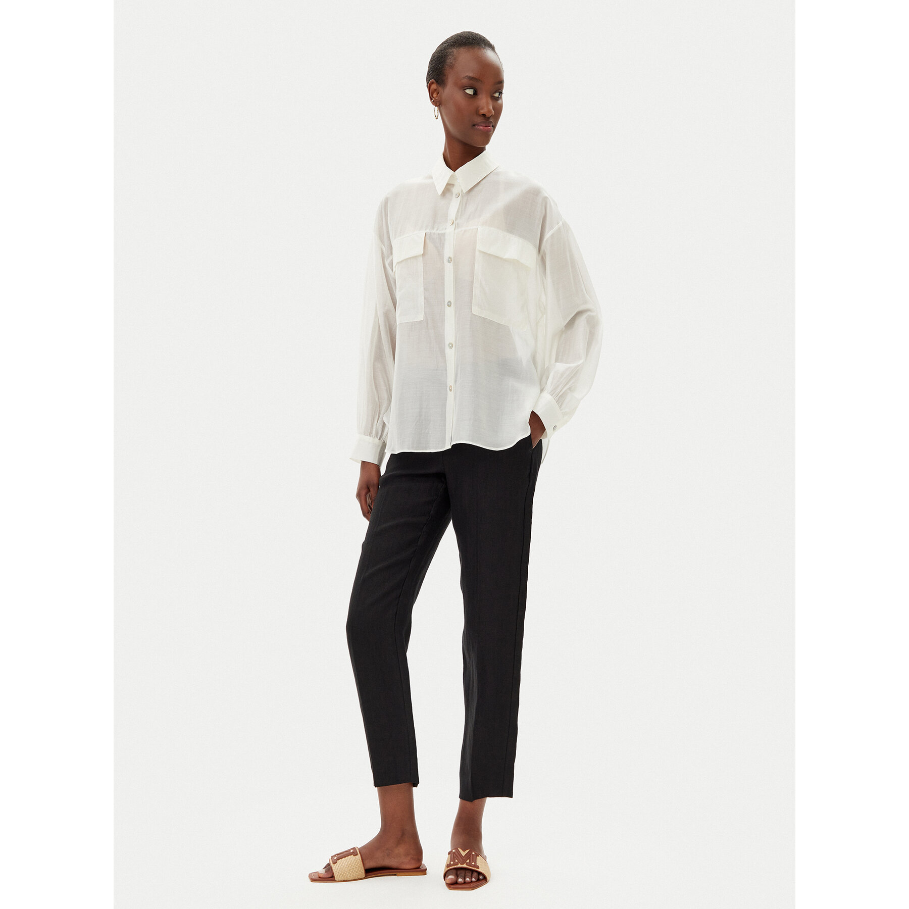 Marella Chinosy Perugia 2513131192200 Czarny Regular Fit