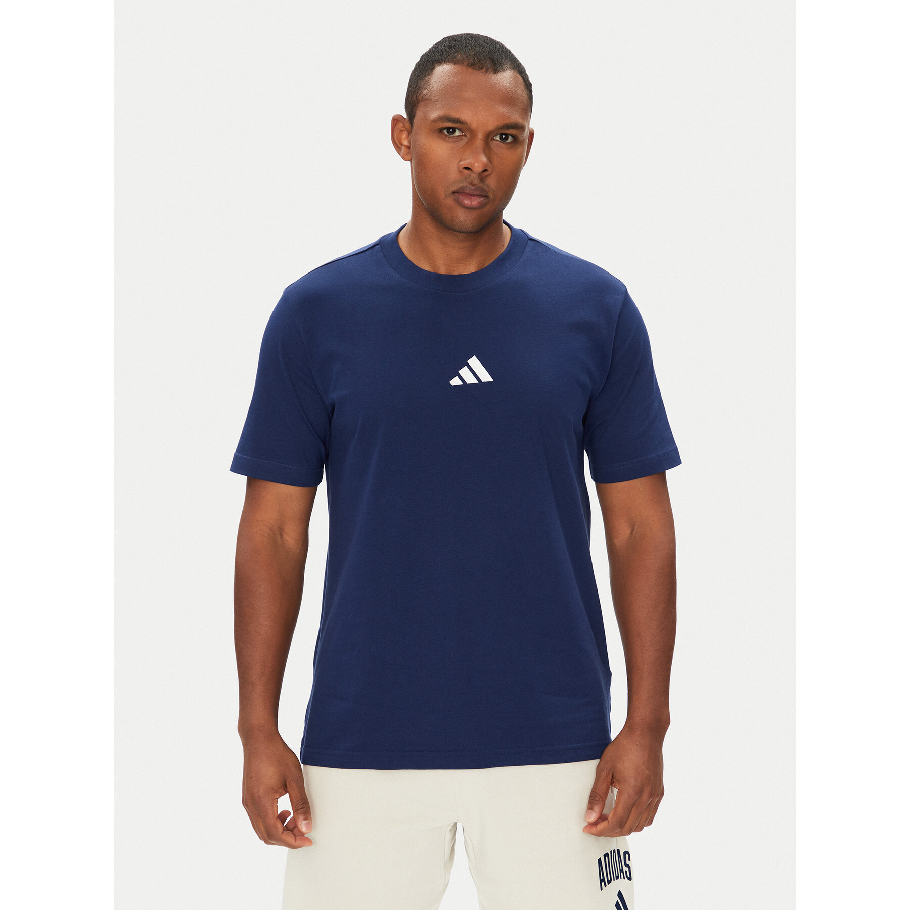 adidas T-Shirt Essentials Small Logo JF1093 Granatowy Regular Fit