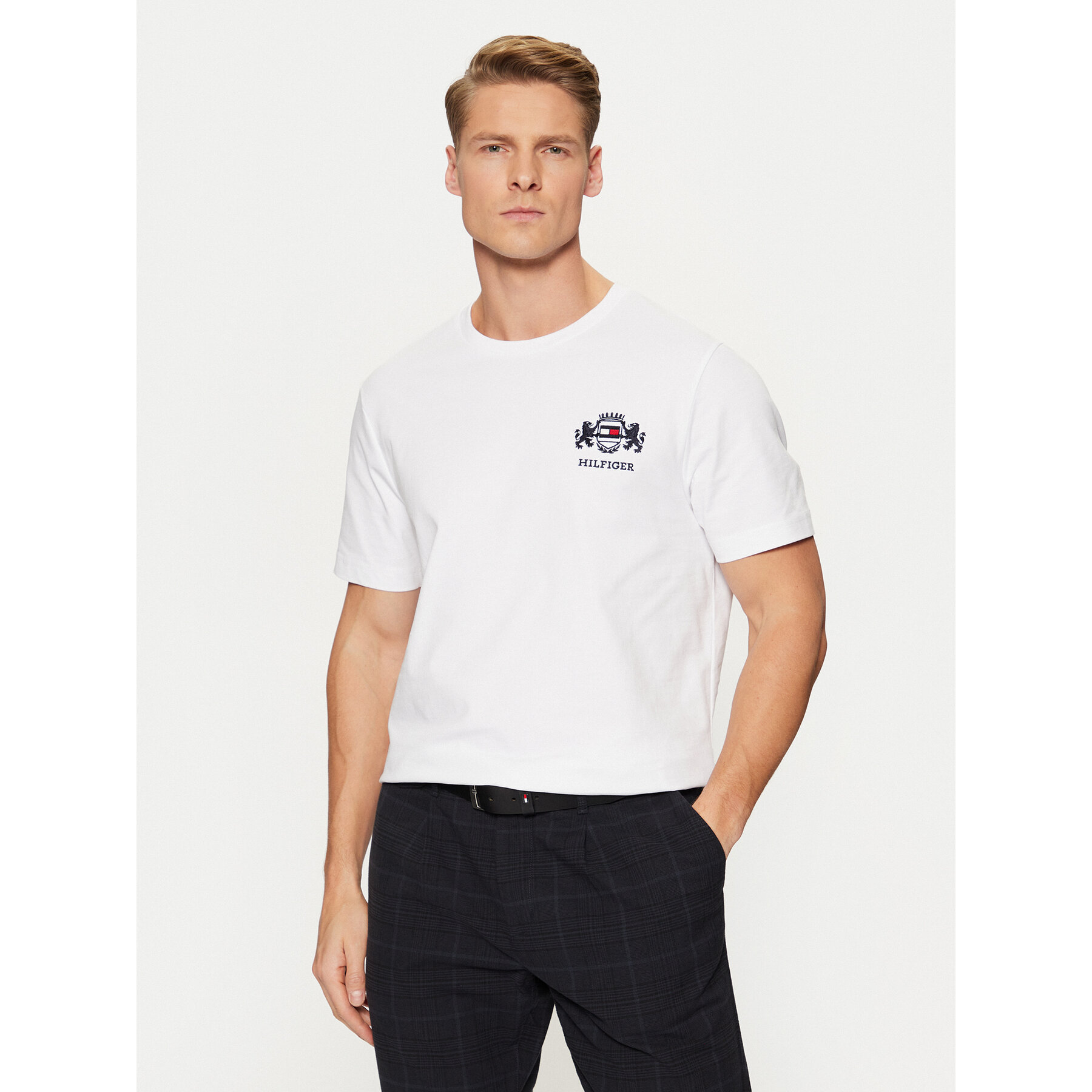 Tommy Hilfiger T-Shirt MW0MW38076 Biały Regular Fit