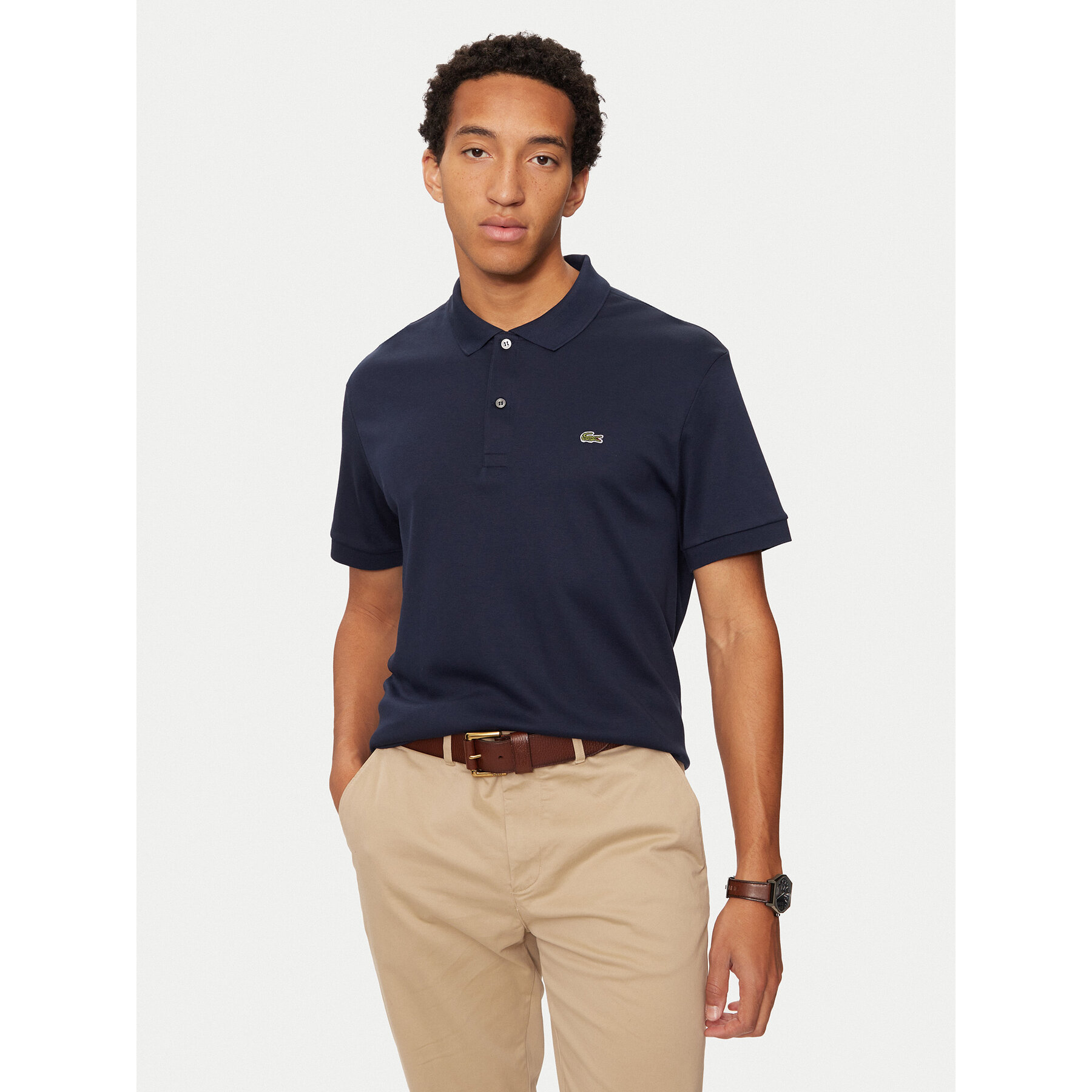 Lacoste Polo DH2050 Granatowy Regular Fit