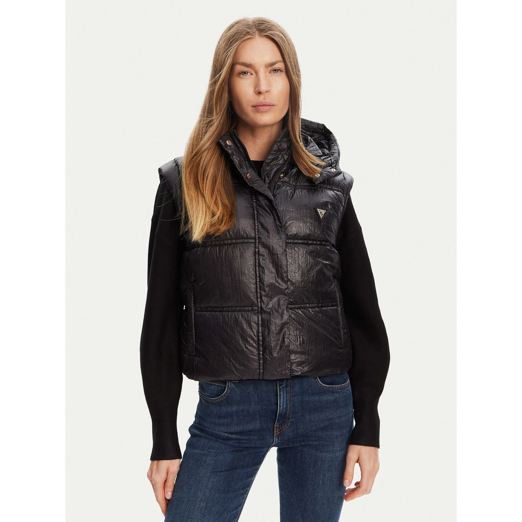 Guess Bezrękawnik W5YL11 WHDO2 Czarny Regular Fit
