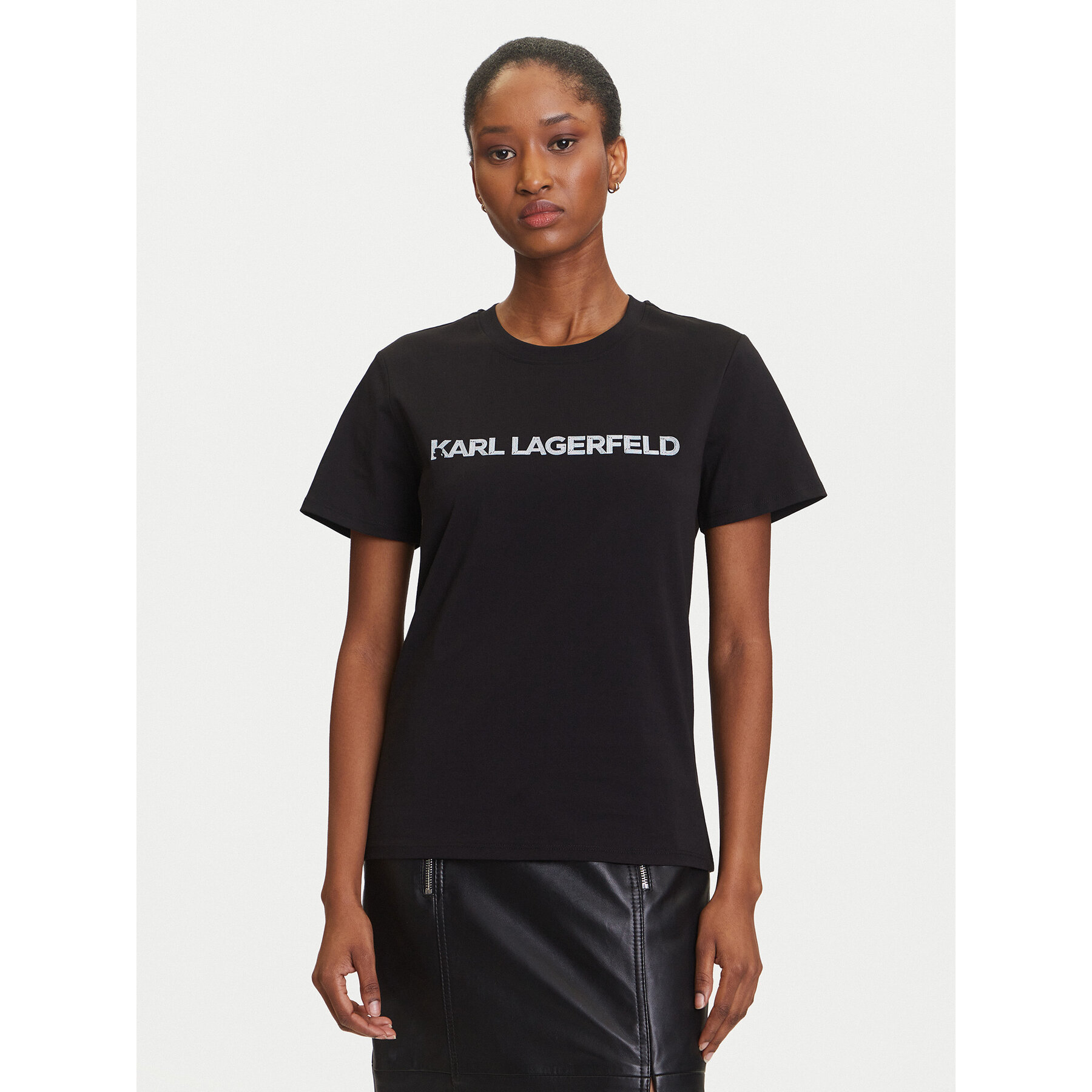 KARL LAGERFELD T-Shirt A3W17102 Czarny Regular Fit