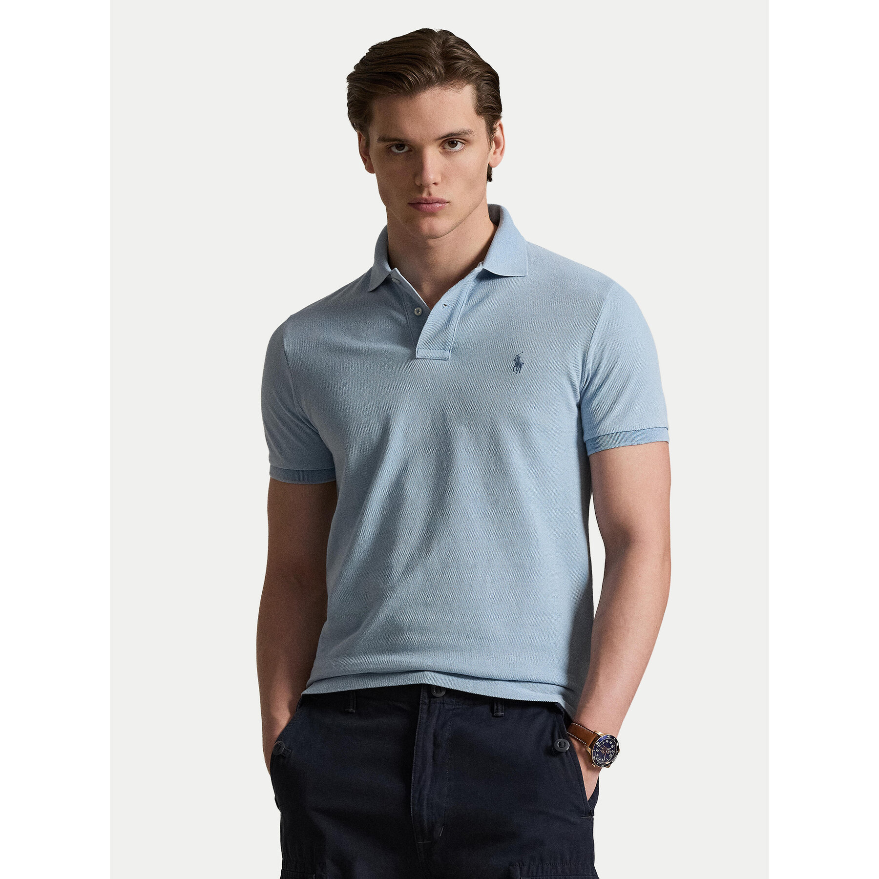 Polo Ralph Lauren Polo 710970582001 Niebieski jasny Custom Slim Fit