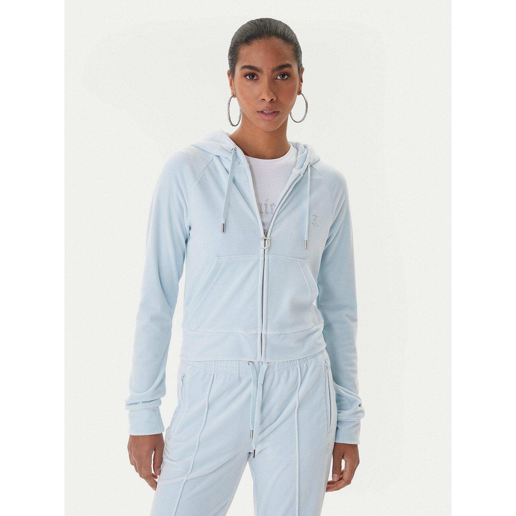 Juicy Couture Bluza Madison JCWAS225306 Błękitny Slim Fit