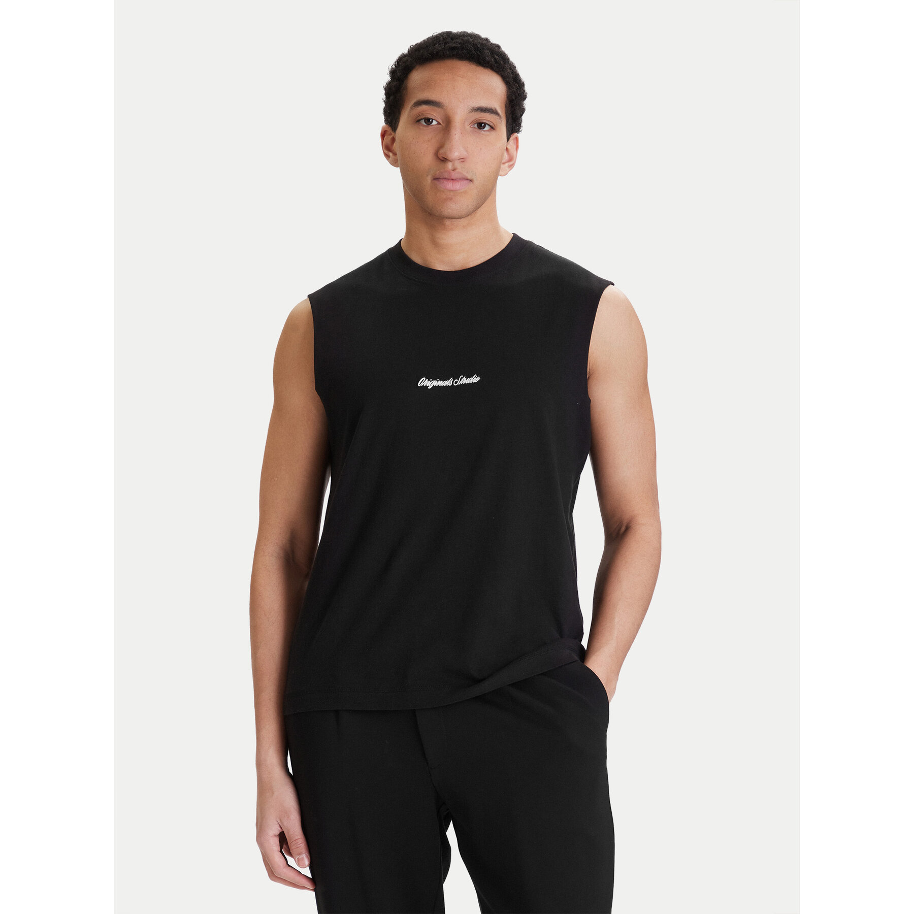 Jack & Jones Tank top Norrebro Emb 12292009 Czarny Regular Fit