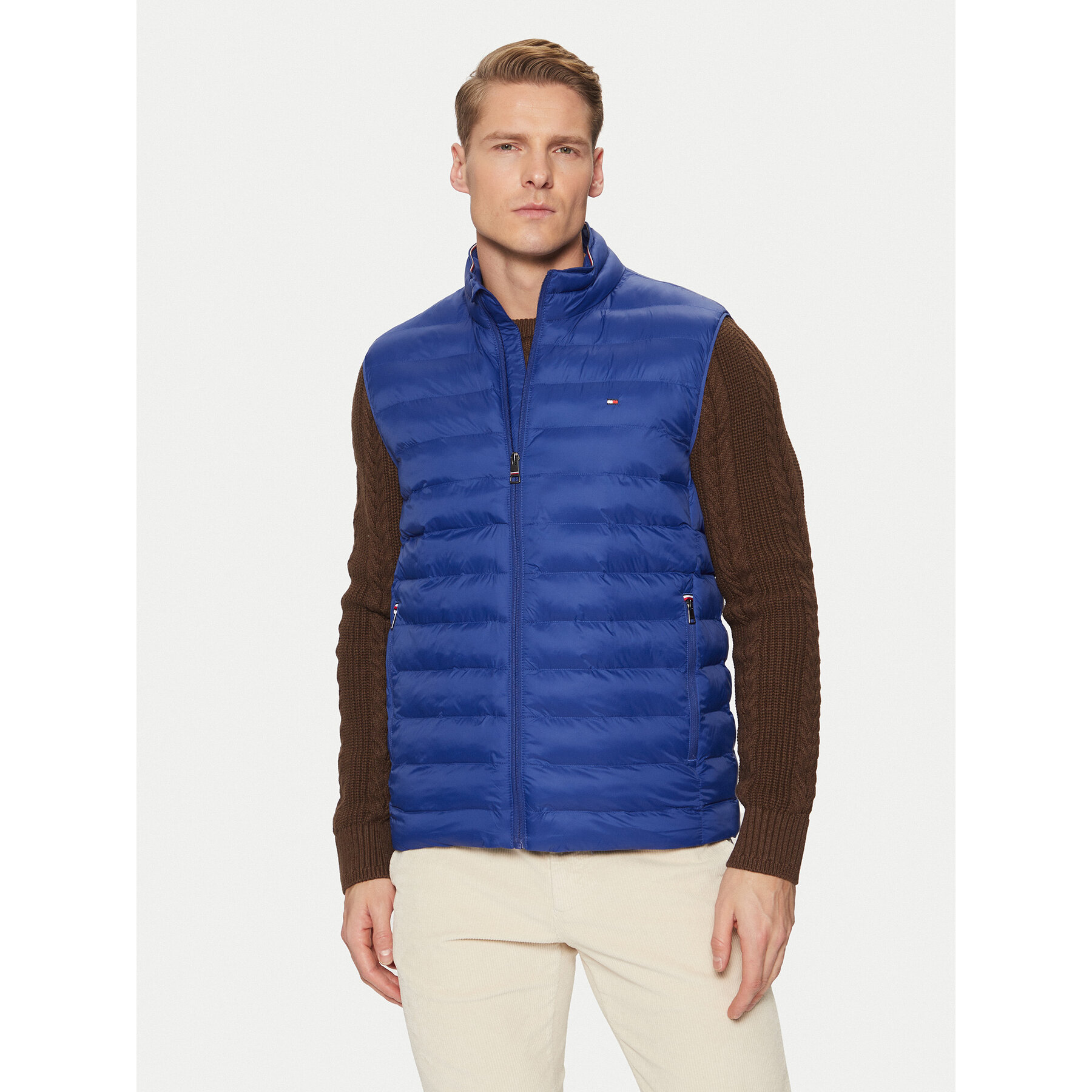 Tommy Hilfiger Kamizelka MW0MW37677 Niebieski Regular Fit