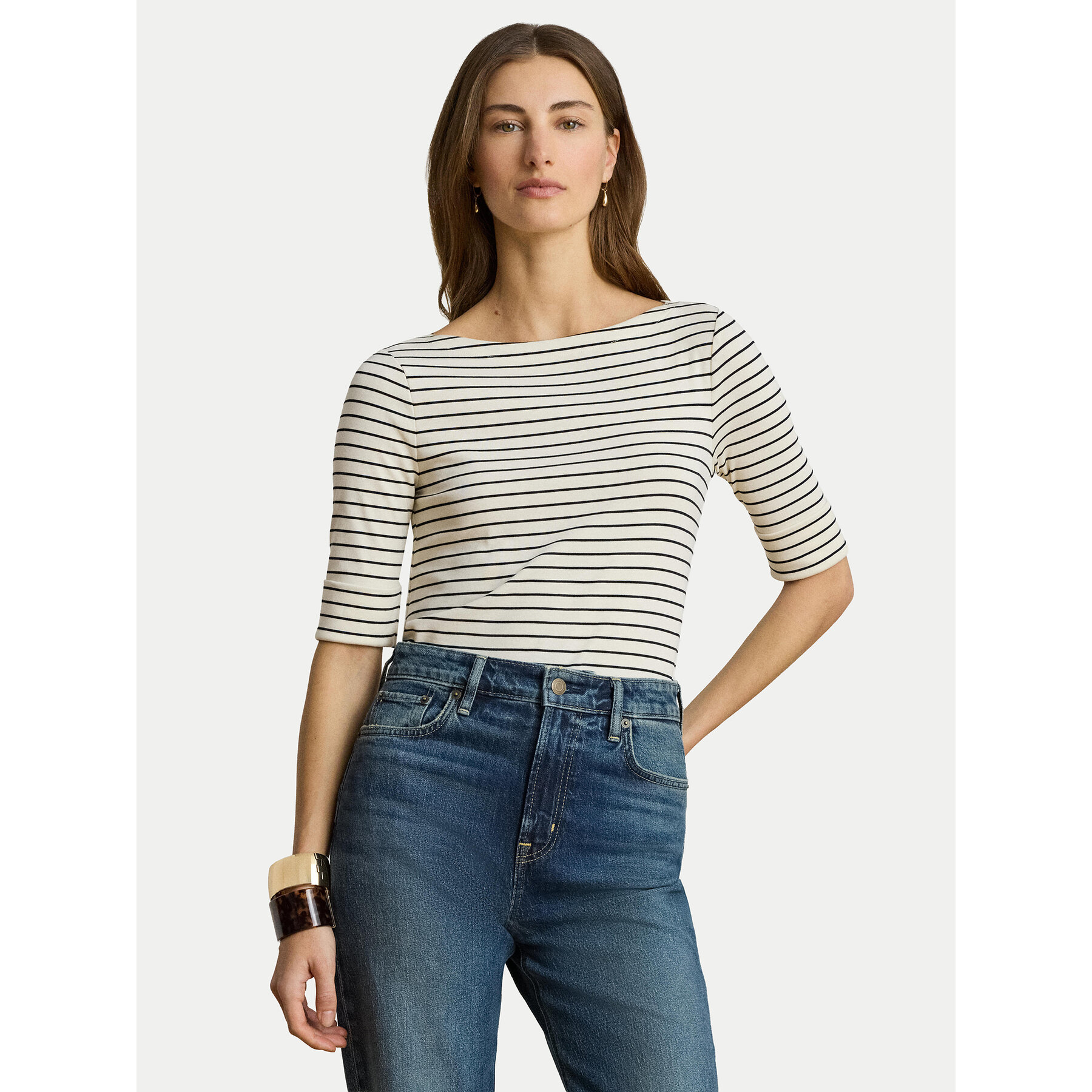 LAUREN RALPH LAUREN Bluzka Judy 200P13919004 Kremowy Regular Fit