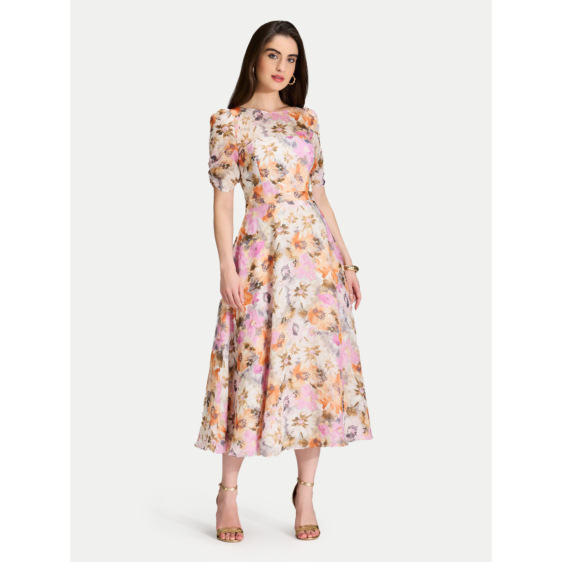 Swing Sukienka koktajlowa 5AJ02300 Kolorowy Regular Fit