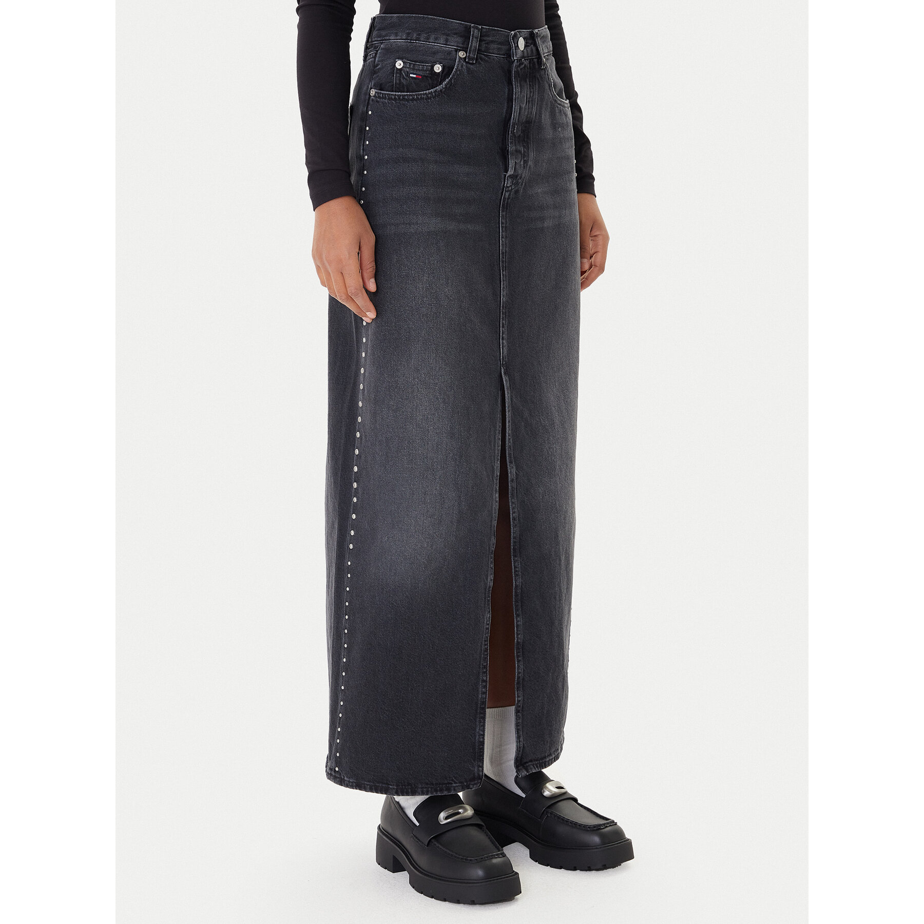 Tommy Jeans Spódnica jeansowa Layla DW0DW21576 Czarny Regular Fit