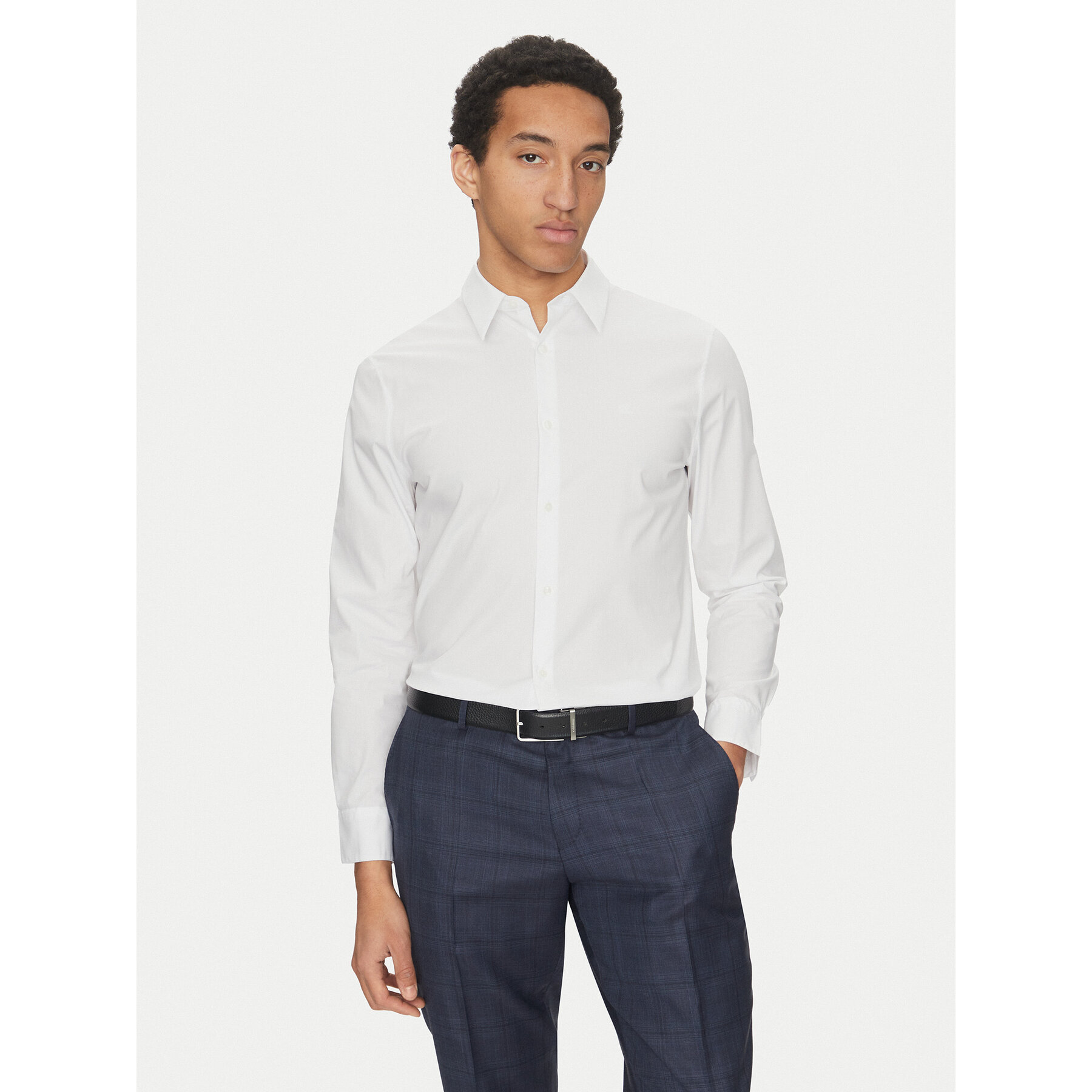 Calvin Klein Koszula LV04LB145G Biały Slim Fit