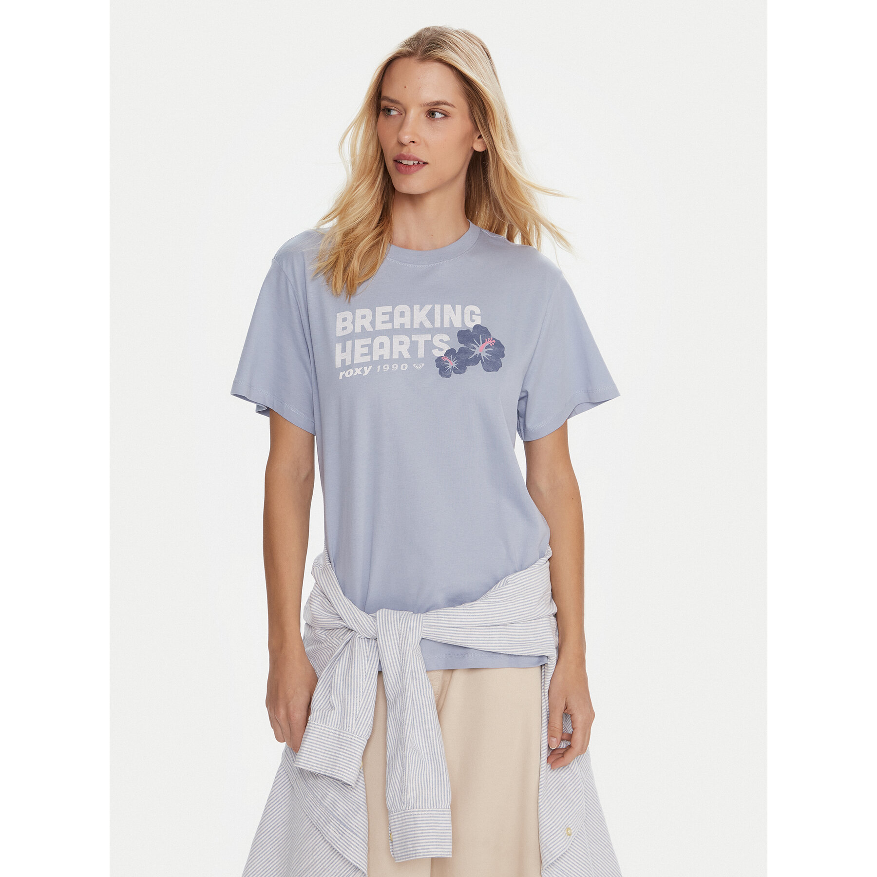 Roxy T-Shirt Hangloose The Sky ERJZT06020 Niebieski Regular Fit