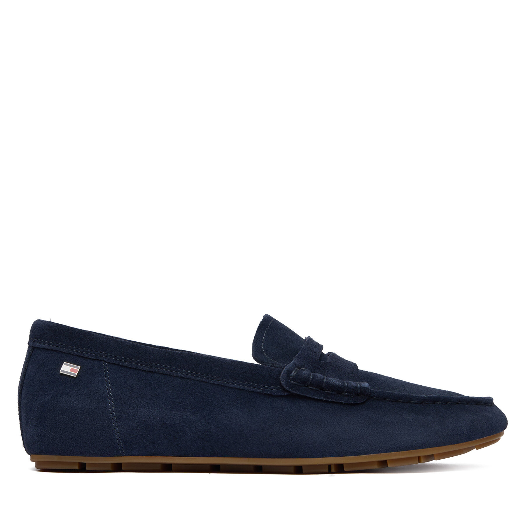Tommy Hilfiger Mokasyny Flag Soft Suede Driver Loafer FW0FW08558 Granatowy