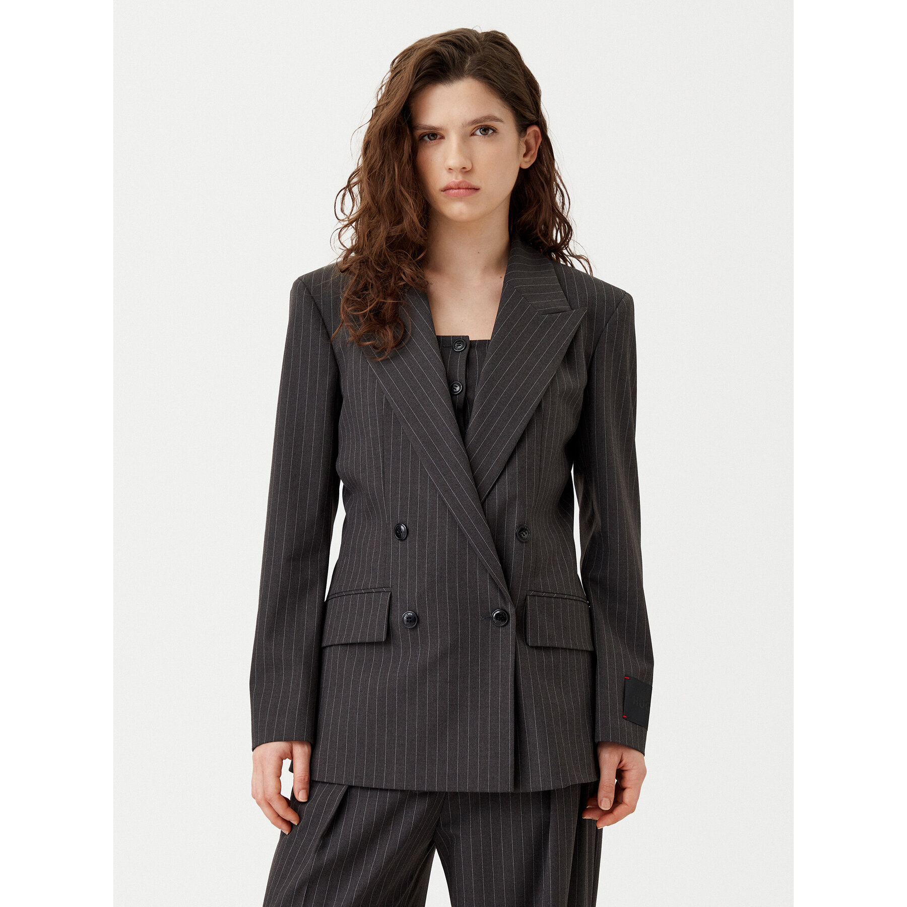 HUGO Marynarka Azenia 50530987 Szary Regular Fit