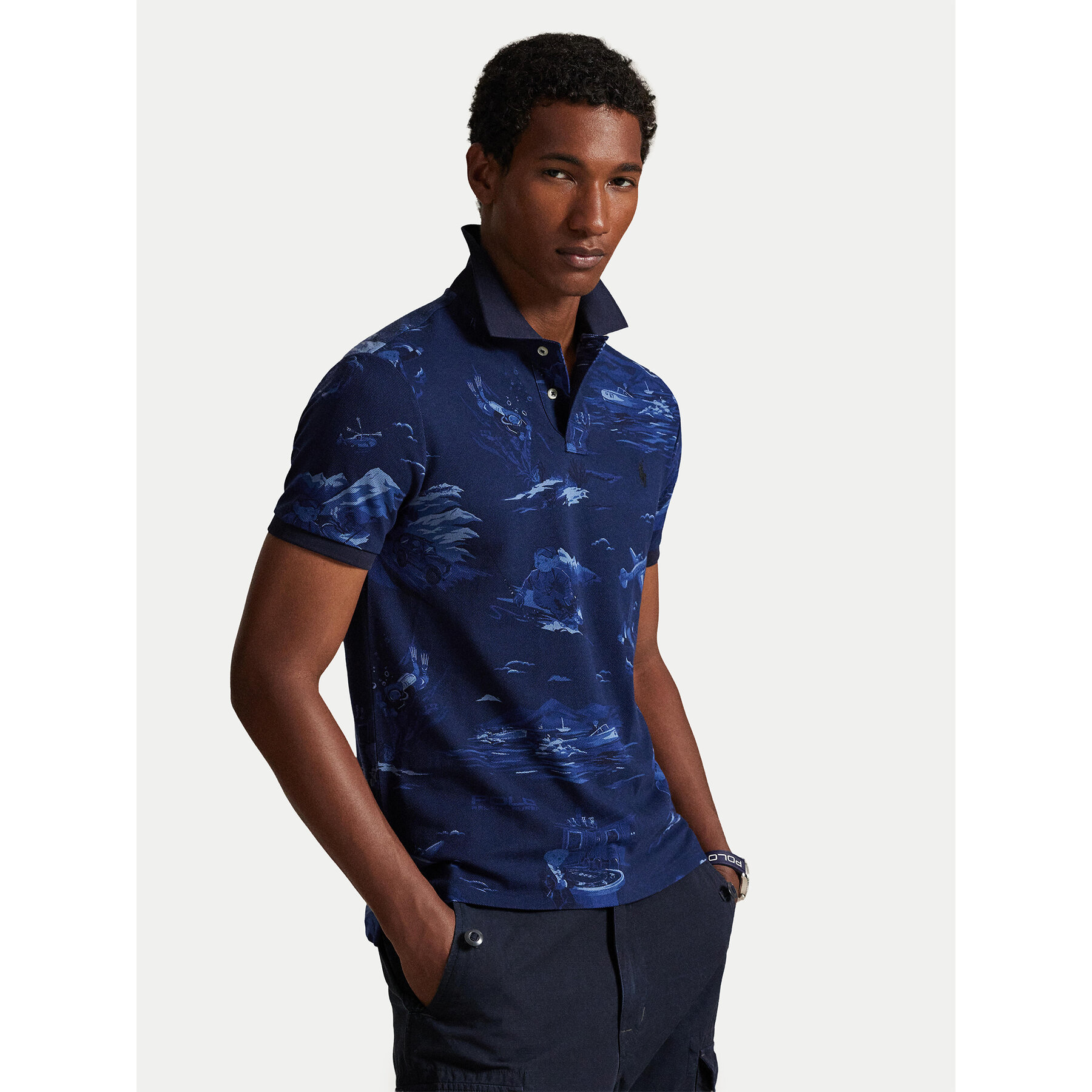 Polo Ralph Lauren Polo 710P04012001 Granatowy Custom Slim Fit