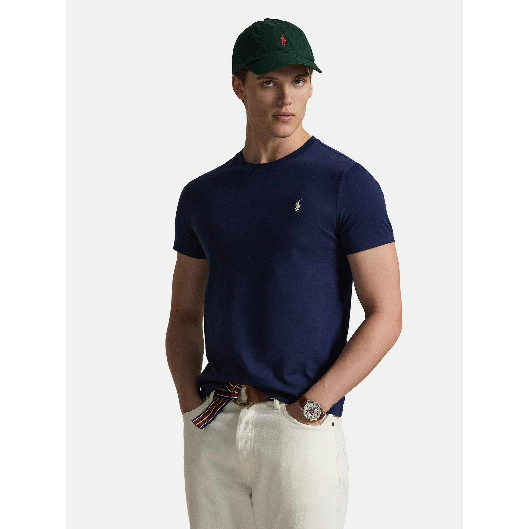 Polo Ralph Lauren T-Shirt 710671438525 Granatowy Slim Fit
