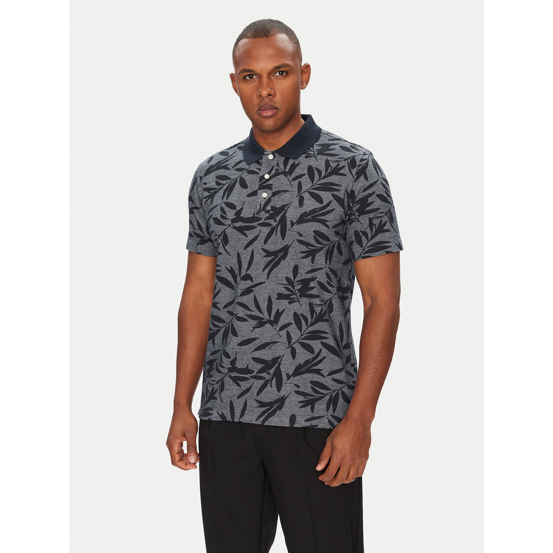 Pierre Cardin Polo C5 21434.2117 Granatowy Regular Fit