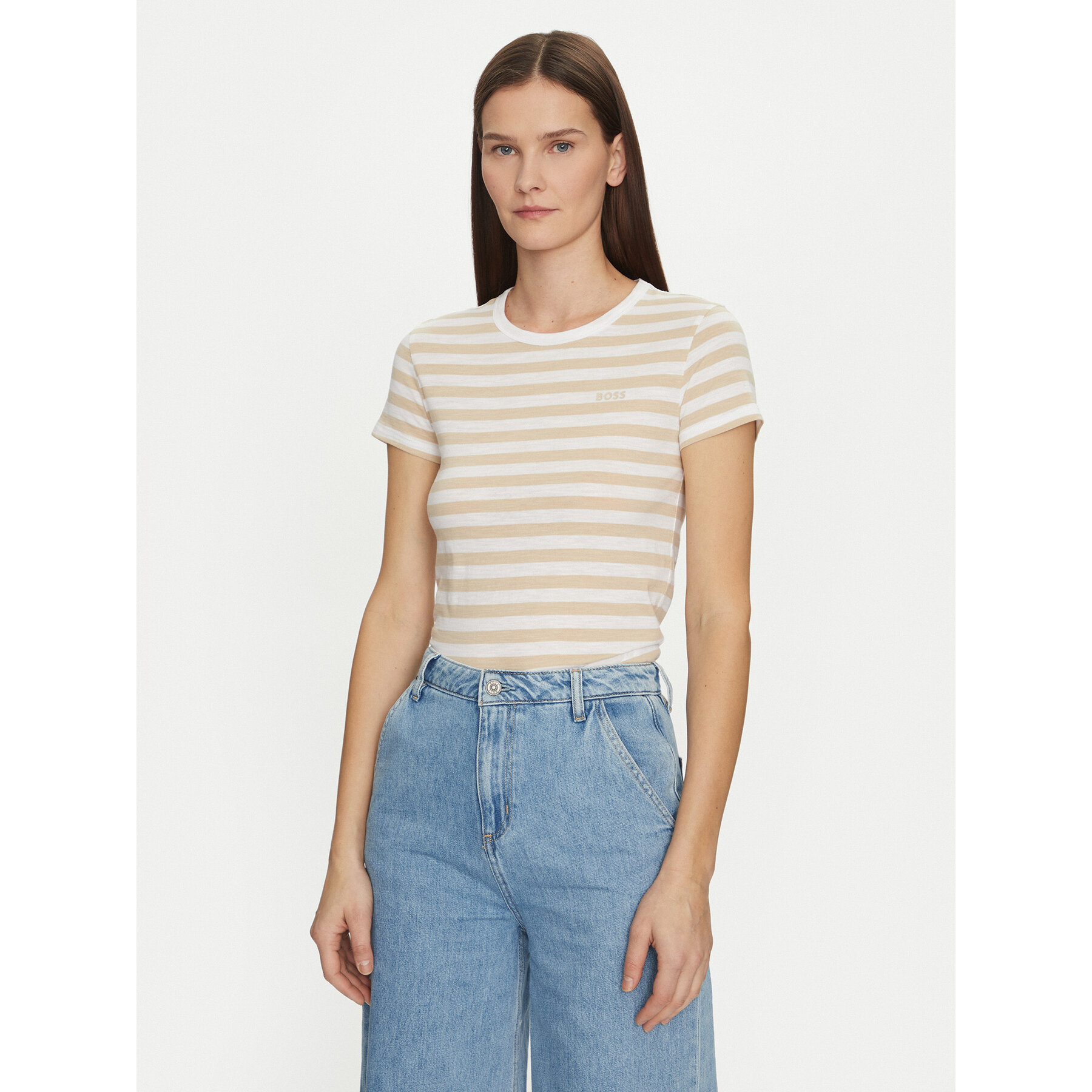 BOSS T-Shirt Esla 50504192 Beżowy Regular Fit