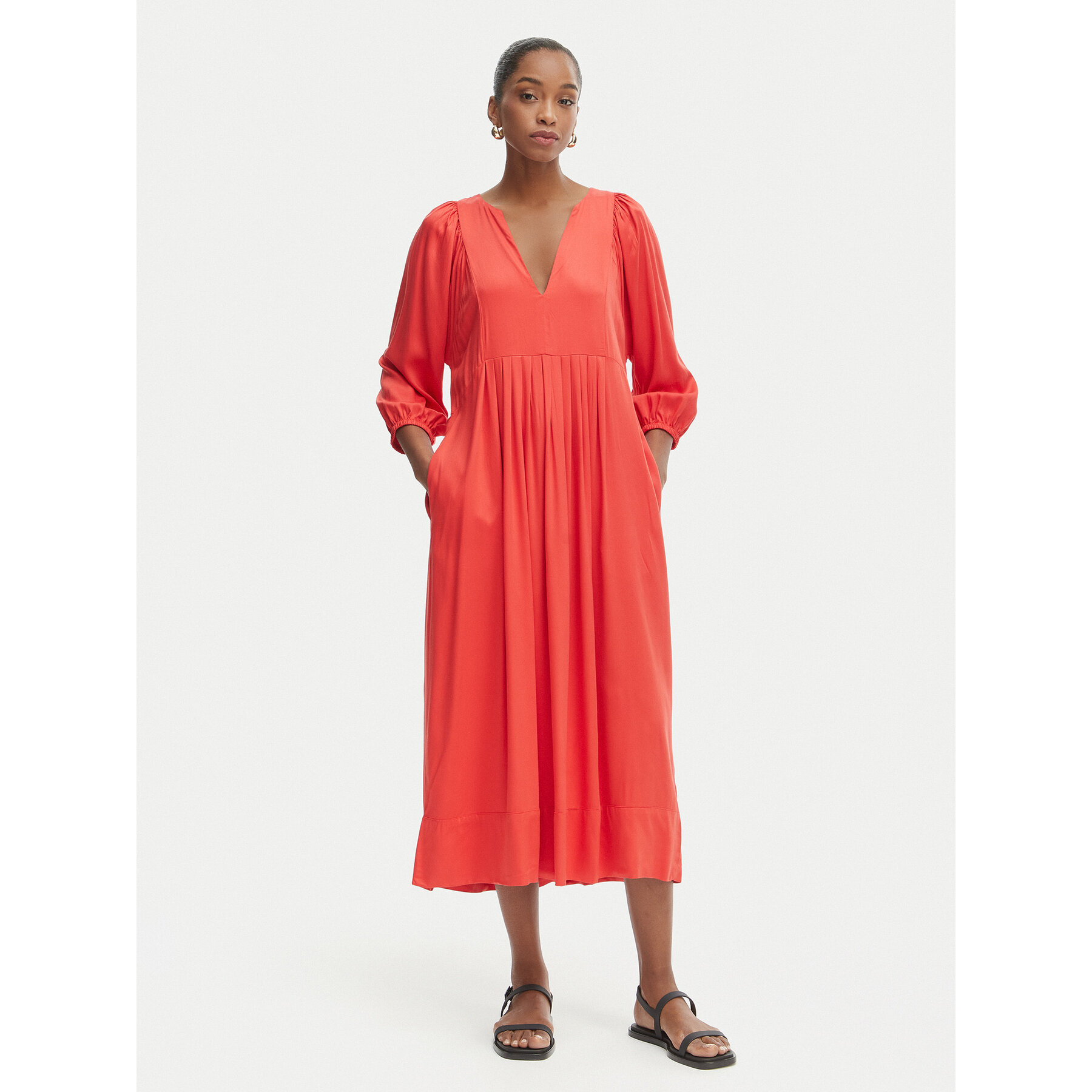 Iconique Sukienka letnia Emma IC26-090 Czerwony Relaxed Fit