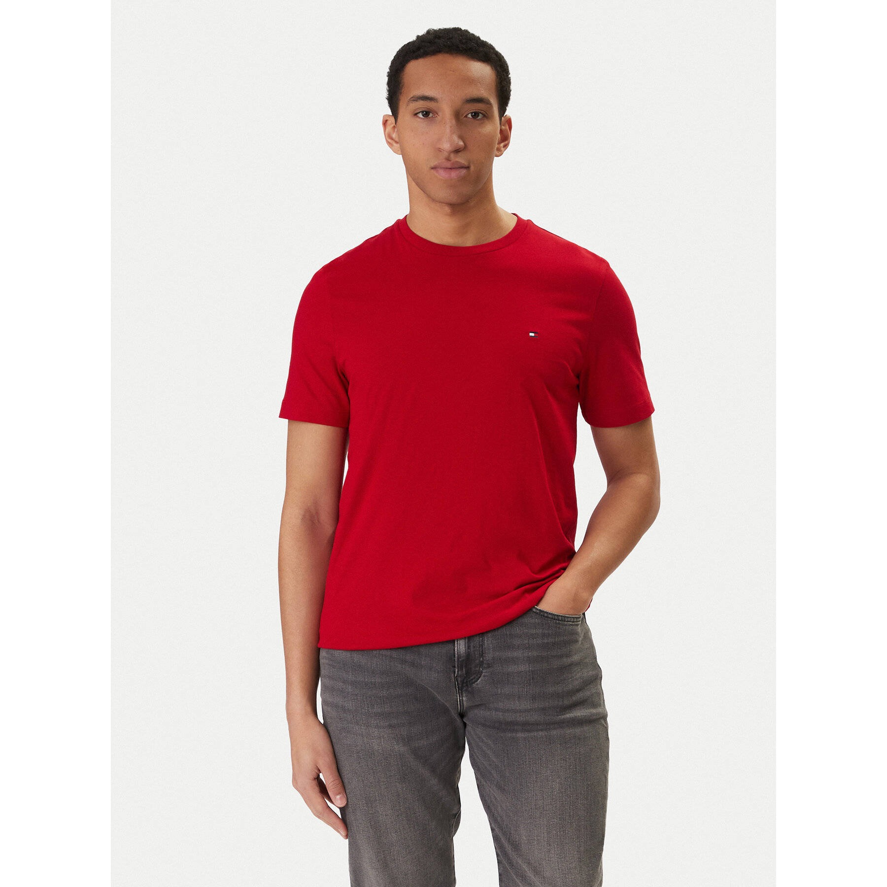 Tommy Hilfiger T-Shirt Ess Seasonal MW0MW39995 Czerwony Regular Fit