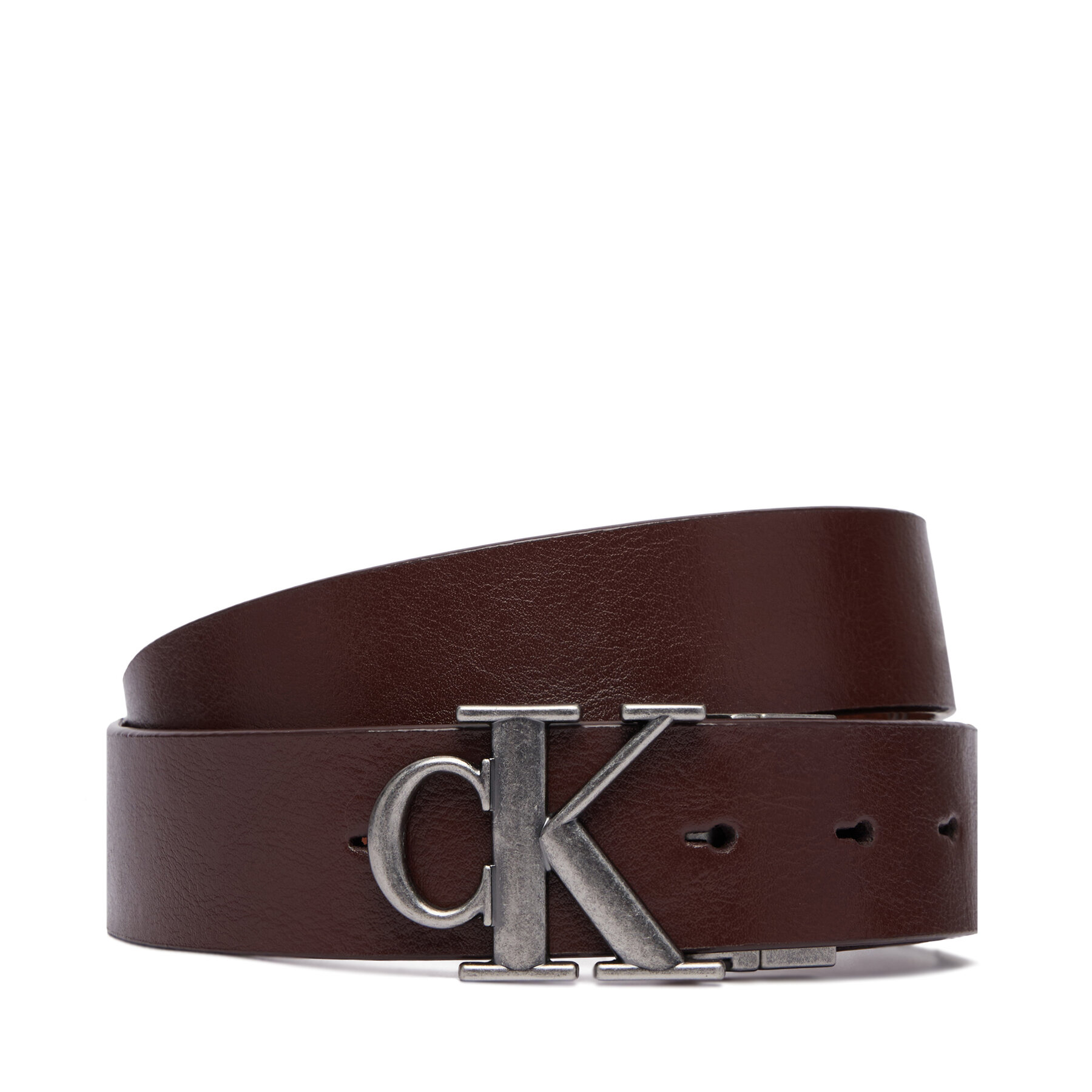 Calvin Klein Pasek Ck Buckle Tumbled 35Mm Adj/Rev LV04D7049G Brązowy