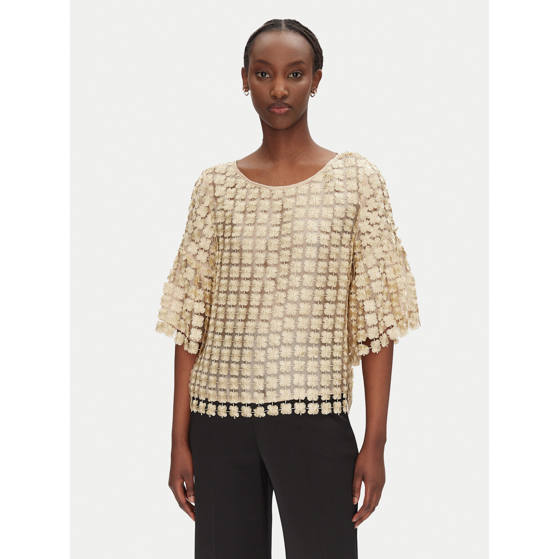 Bruuns Bazaar Bluzka Carisa BBW4529 Złoty Loose Fit