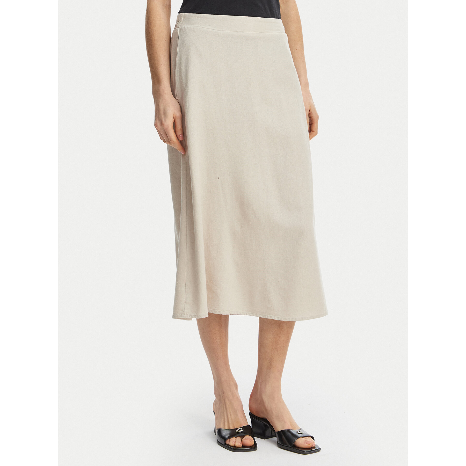 Vero Moda Spódnica midi Mymilo 10340419 Beżowy jasny Regular Fit
