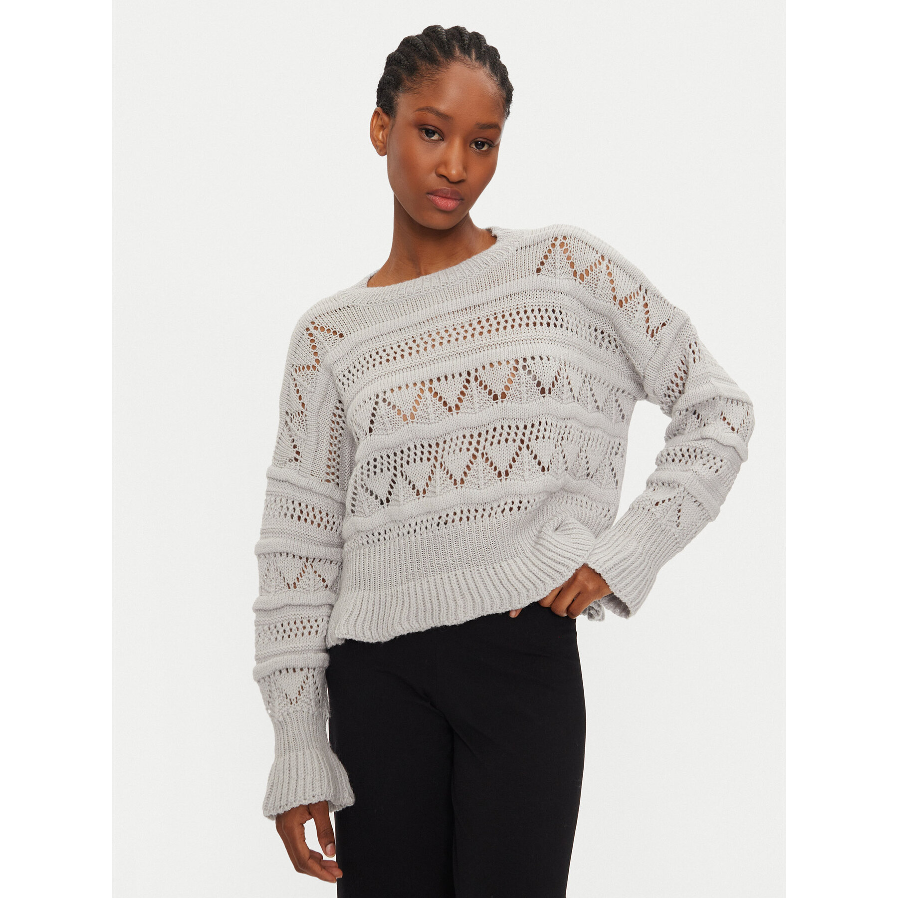 Haveone Sweter MEV-M119 Szary Regular Fit