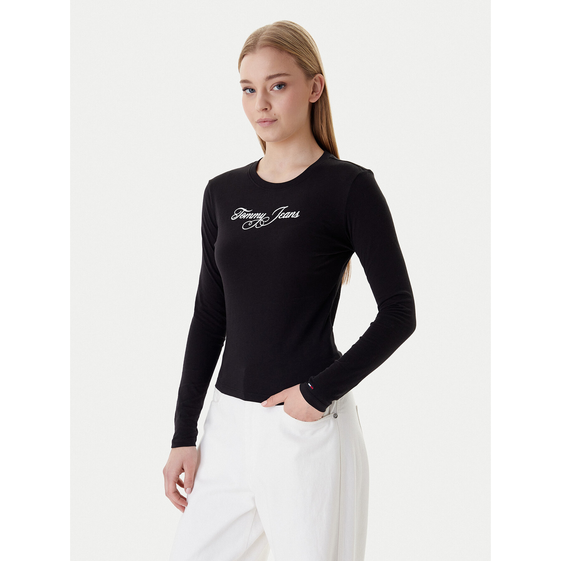 Tommy Jeans Bluzka Essential DW0DW21844 Czarny Regular Fit