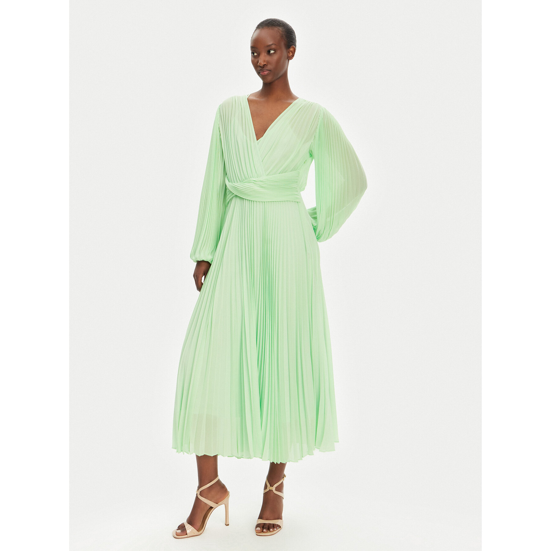 TWINSET Sukienka koktajlowa 251TP2330 Zielony Regular Fit