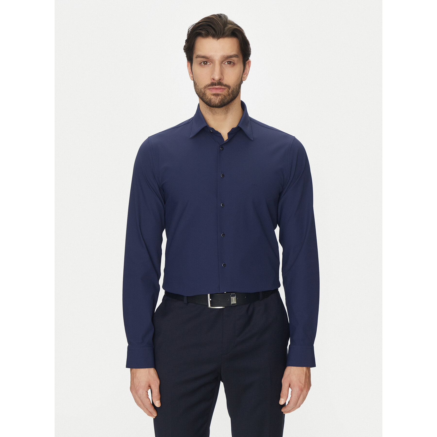 Michael Kors Koszula MK0DS01531 Granatowy Slim Fit