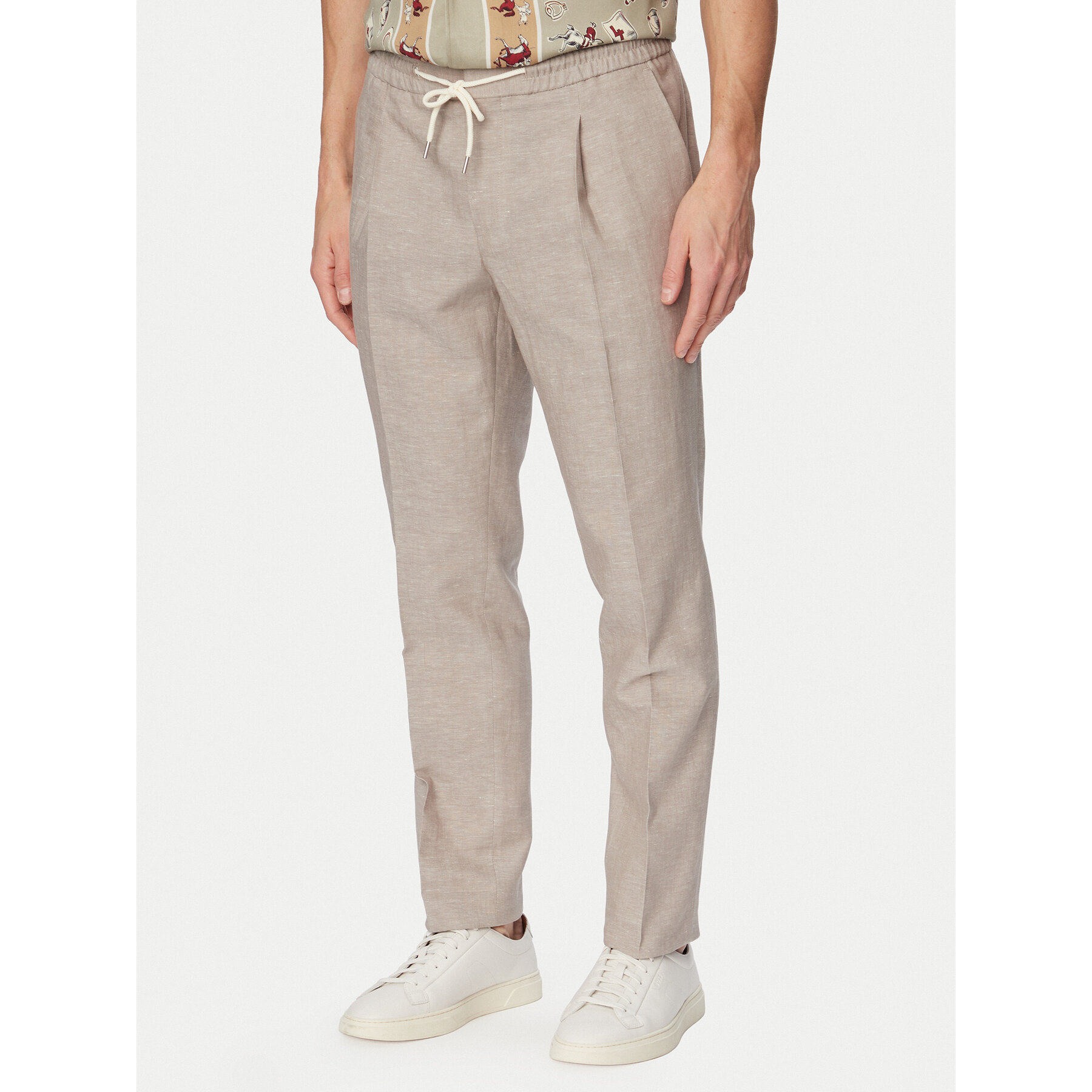 HUGO Spodnie materiałowe Getlin 50559695 Brązowy jasny Slim Fit