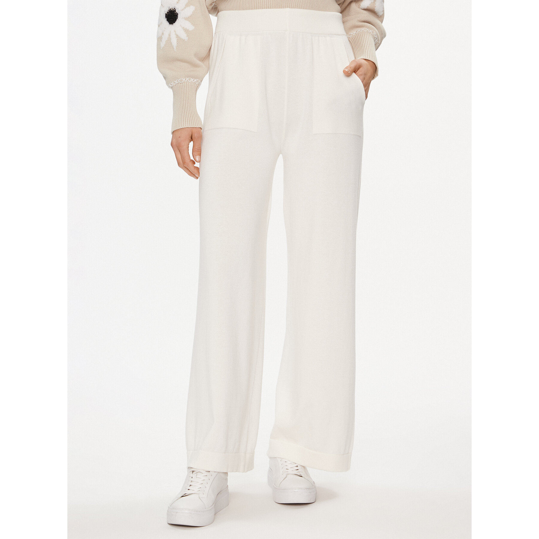 United Colors Of Benetton Spodnie dresowe 1294DF009 Écru Relaxed Fit