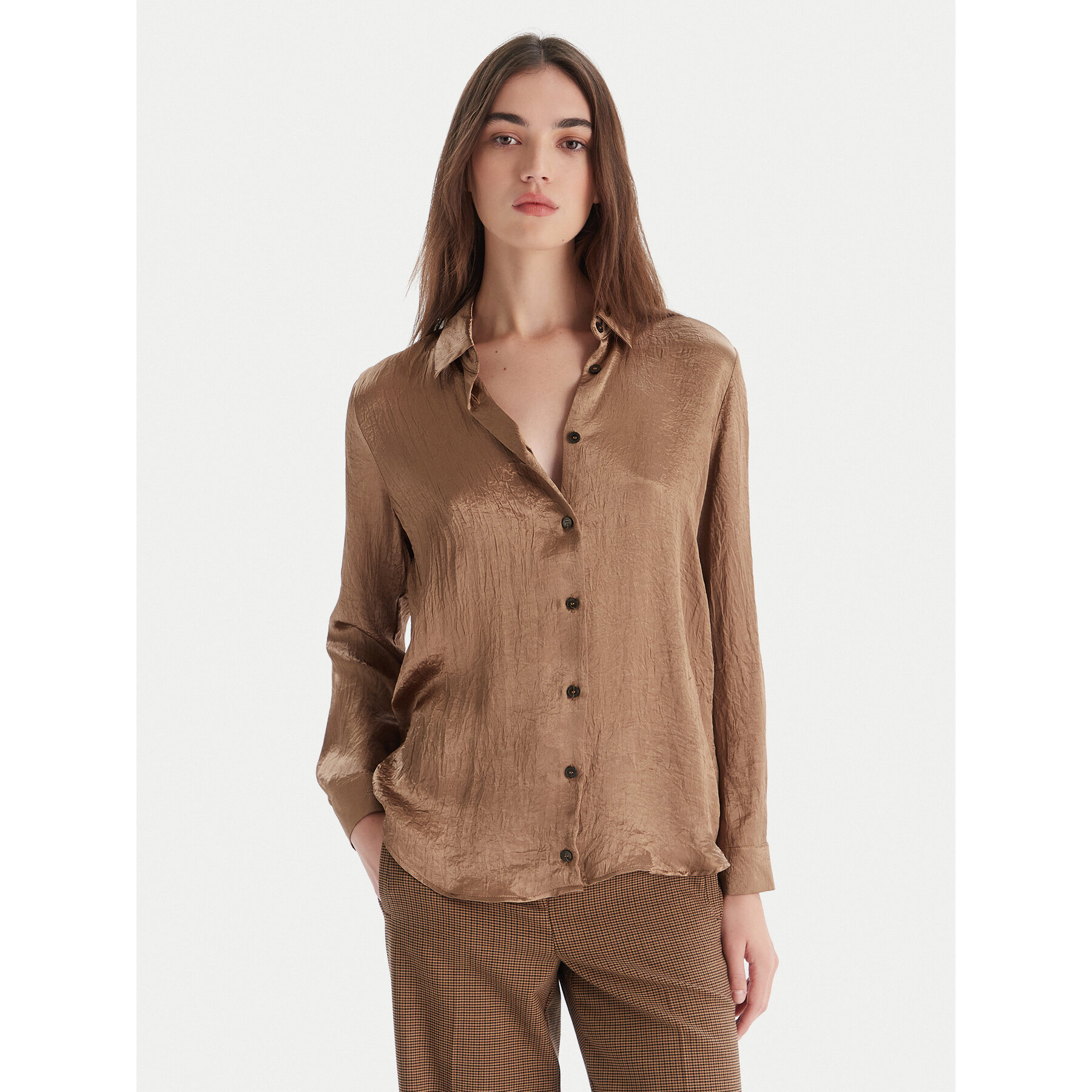Marella Koszula Matita 2525116091 Beżowy Regular Fit