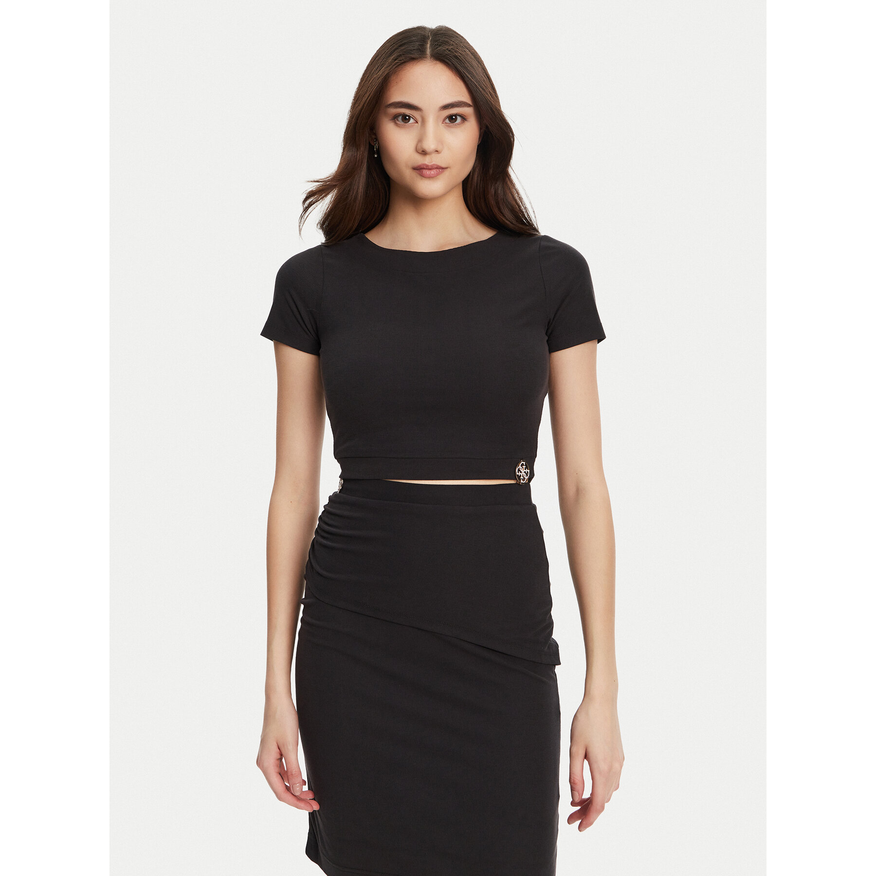 Guess T-Shirt W5YP14 KAQL2 Czarny Regular Fit
