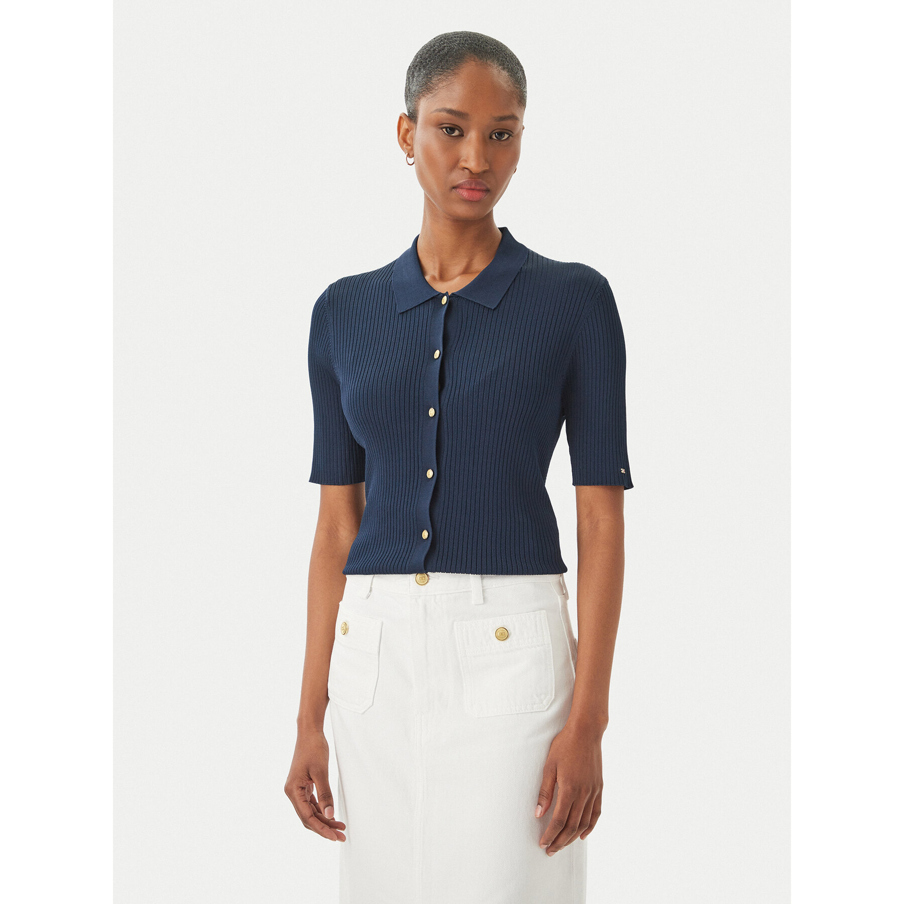 Tommy Hilfiger Kardigan WW0WW48482 Granatowy Slim Fit