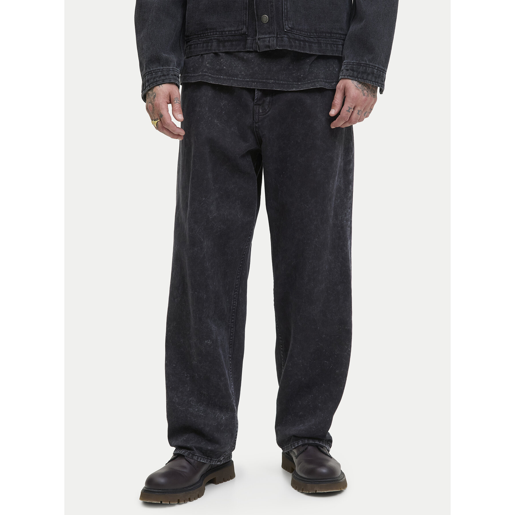 Jack & Jones Jeansy Alex Smith 12282731 Czarny Wide Leg