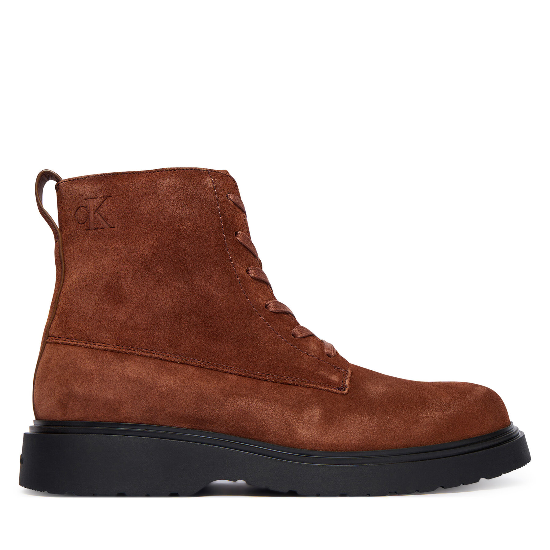 Calvin Klein Trzewiki Combat Ess Lace Up Zip Boot Su YM0YM01371 Brązowy