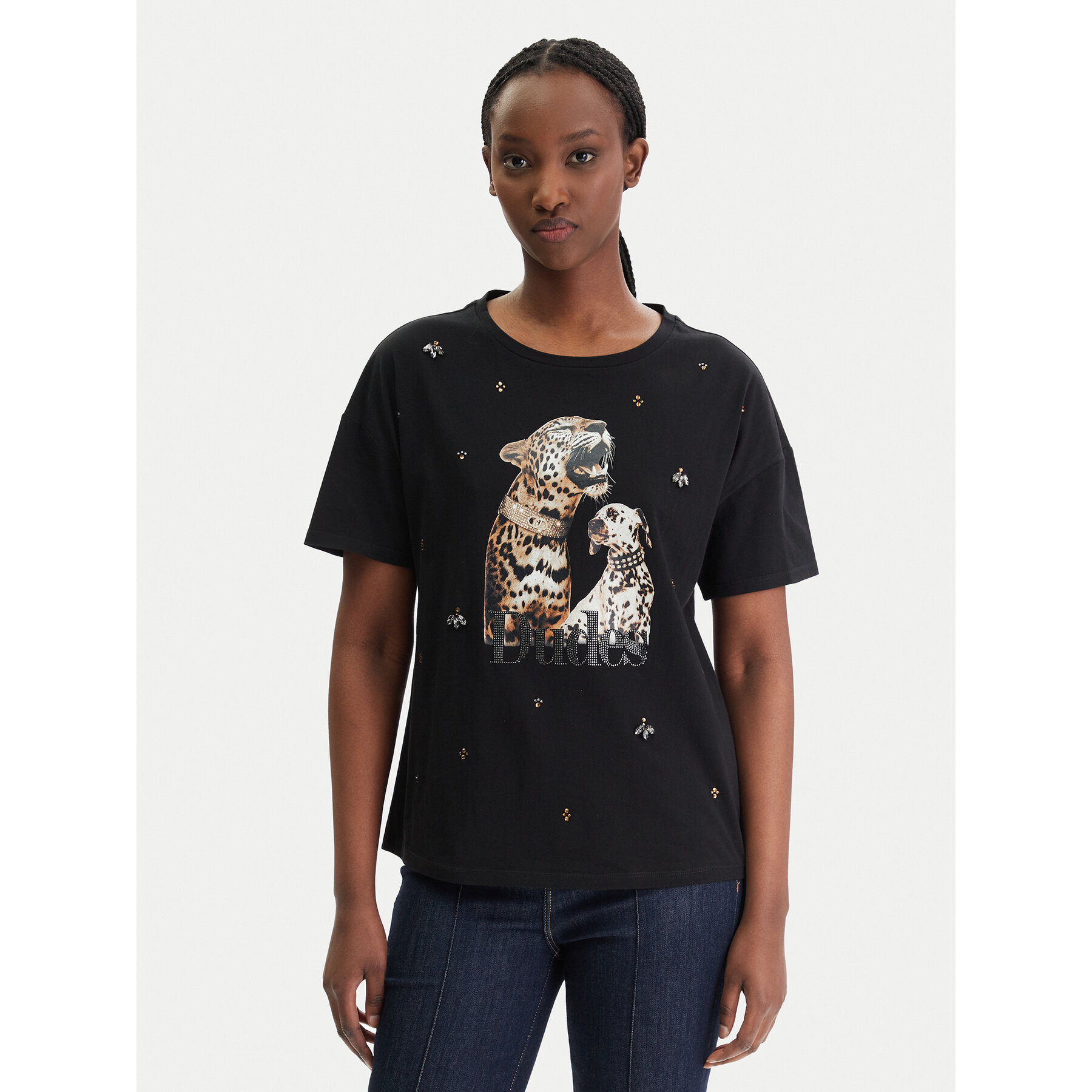 Liu Jo T-Shirt WA6331 JS904 Czarny Regular Fit