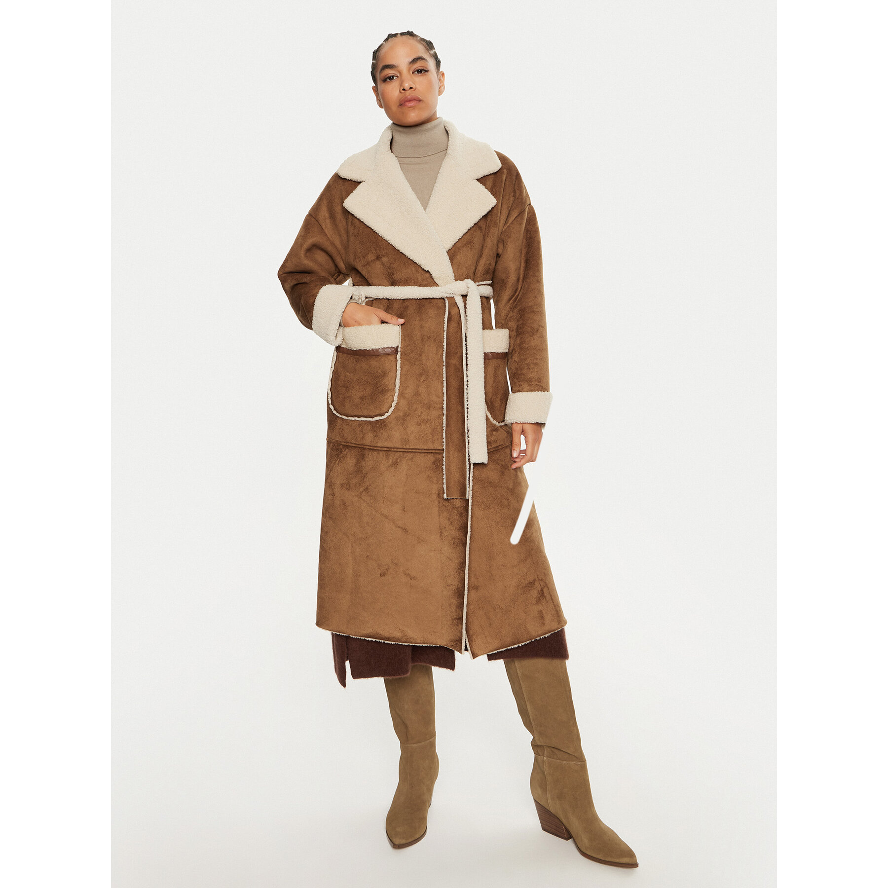 Dixie Kożuch K683K010A Brązowy Regular Fit