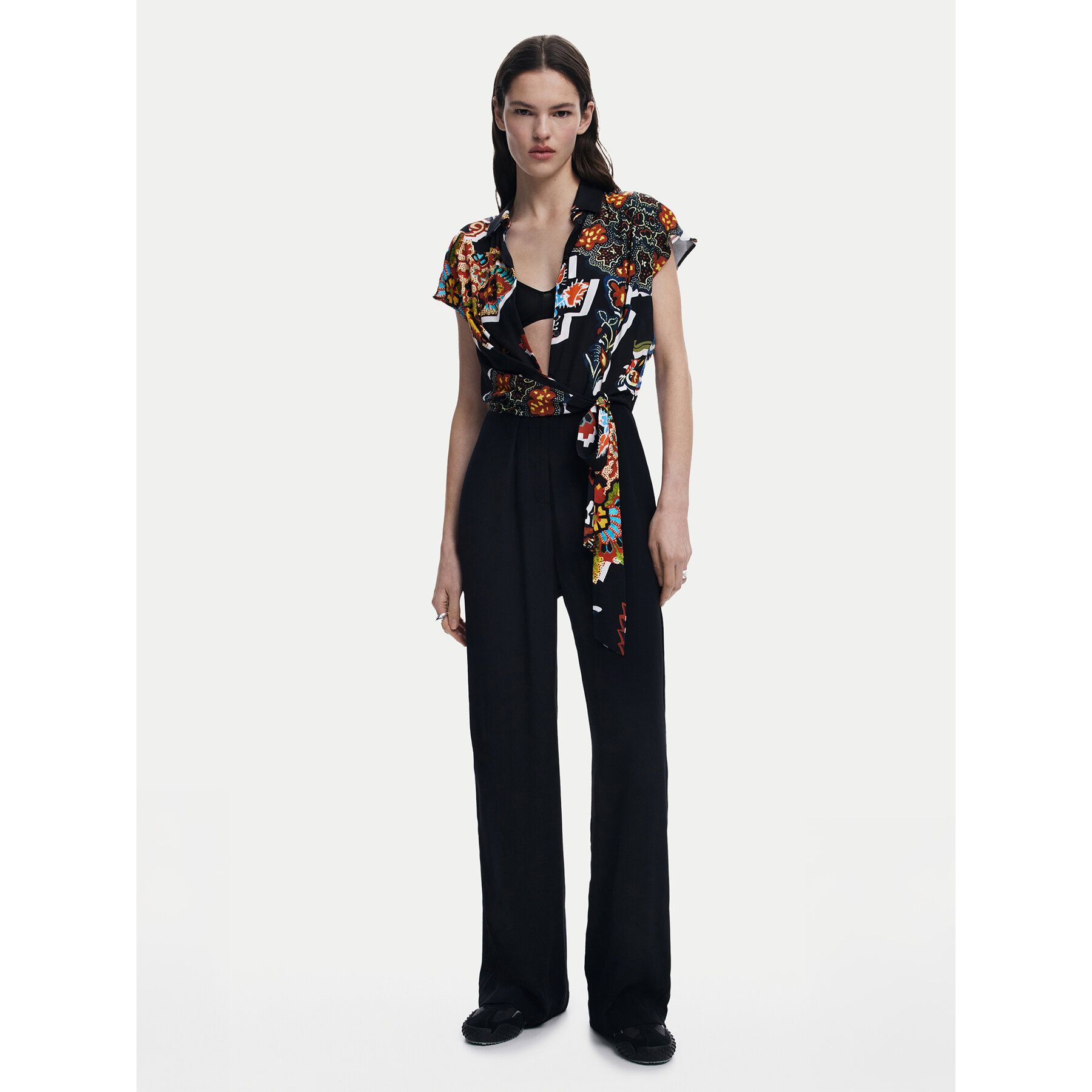Desigual Kombinezon Paisley 25SWPW20 Czarny Regular Fit