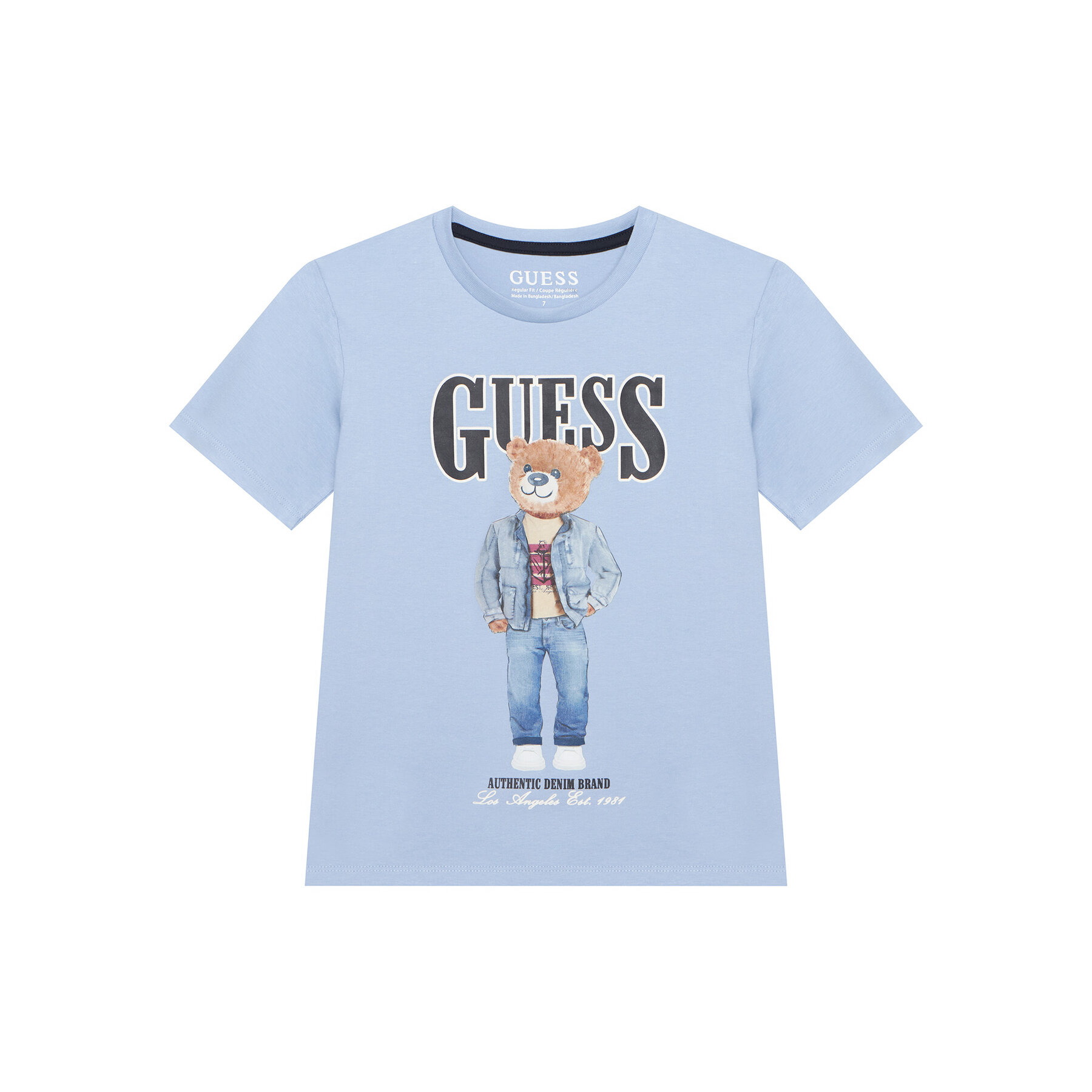 Guess T-Shirt L6RI11 K8HM4 Błękitny Regular Fit