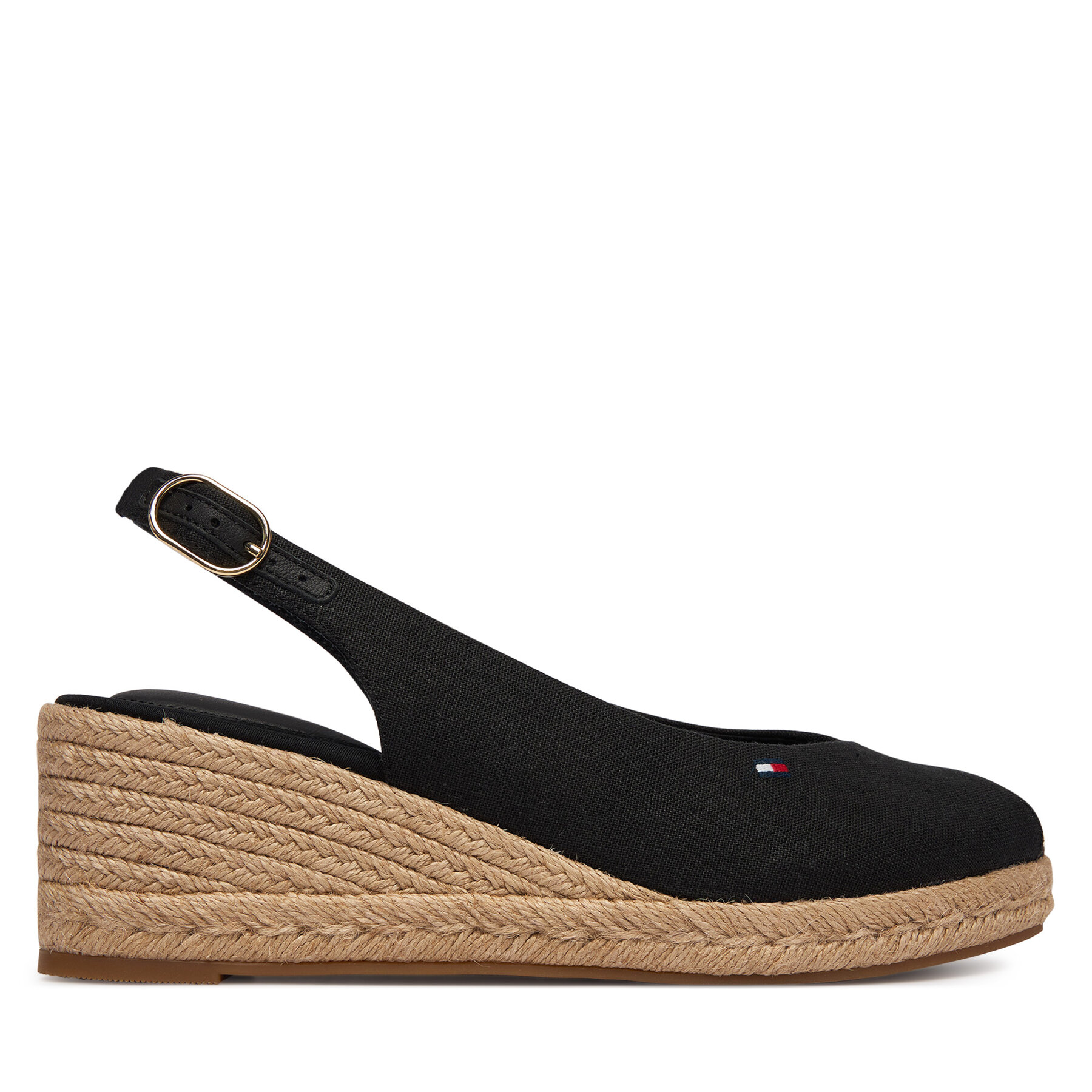 Tommy Hilfiger Espadryle Mid Wedge Espad Slingback FW0FW09228 Czarny