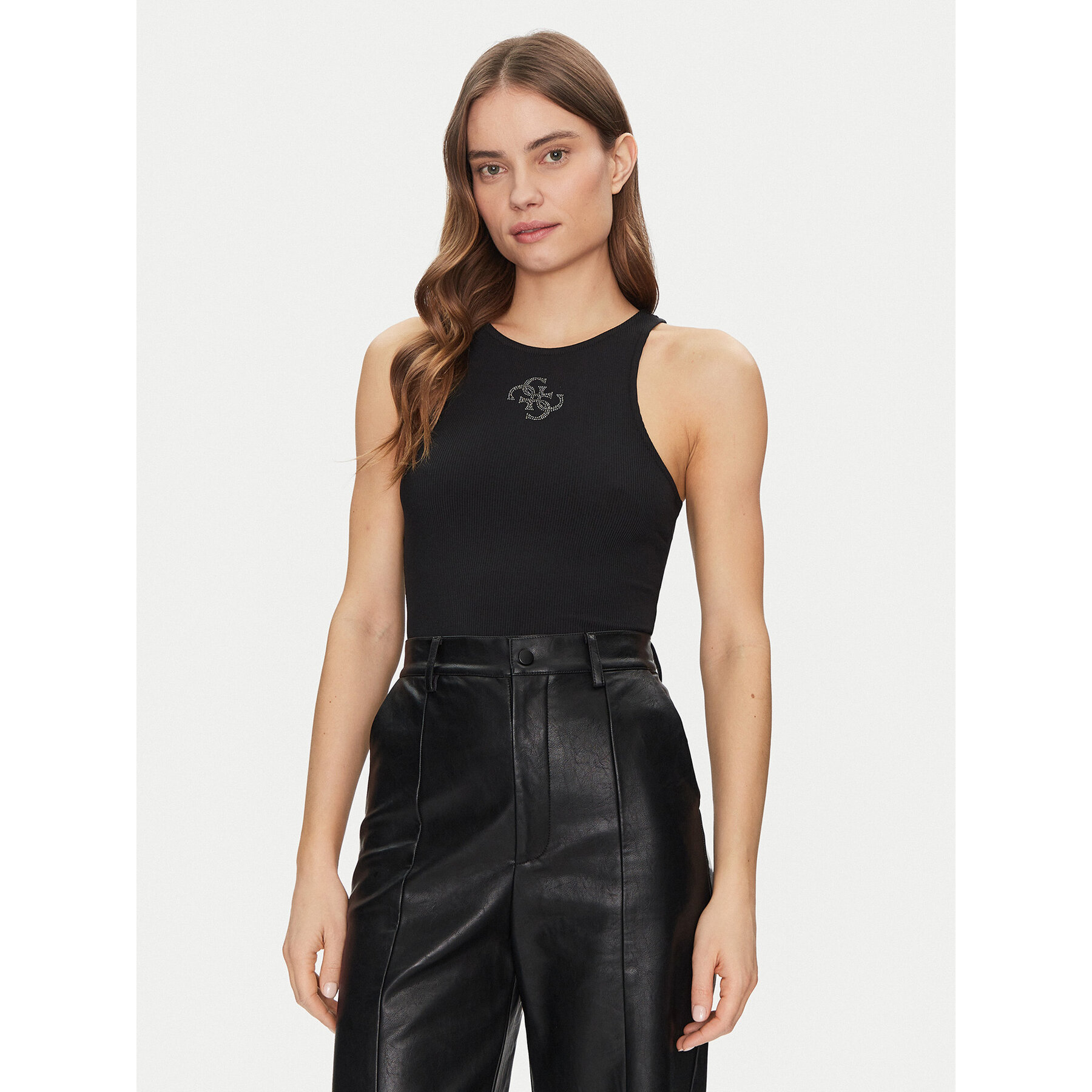 Guess Top W5GP57 KCV52 Czarny Regular Fit