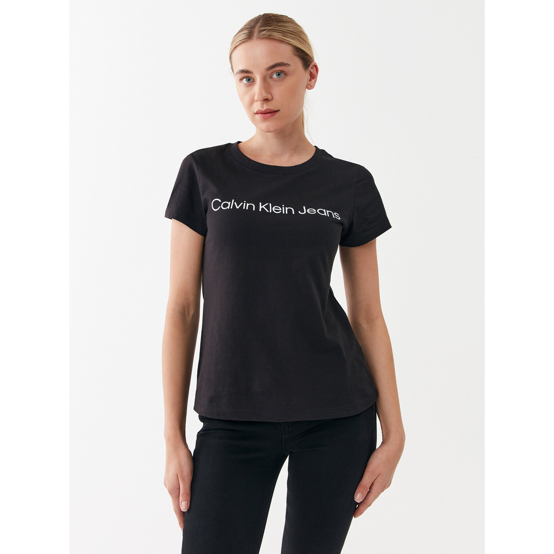 Calvin Klein Jeans T-Shirt J20J220253 Czarny Slim Fit