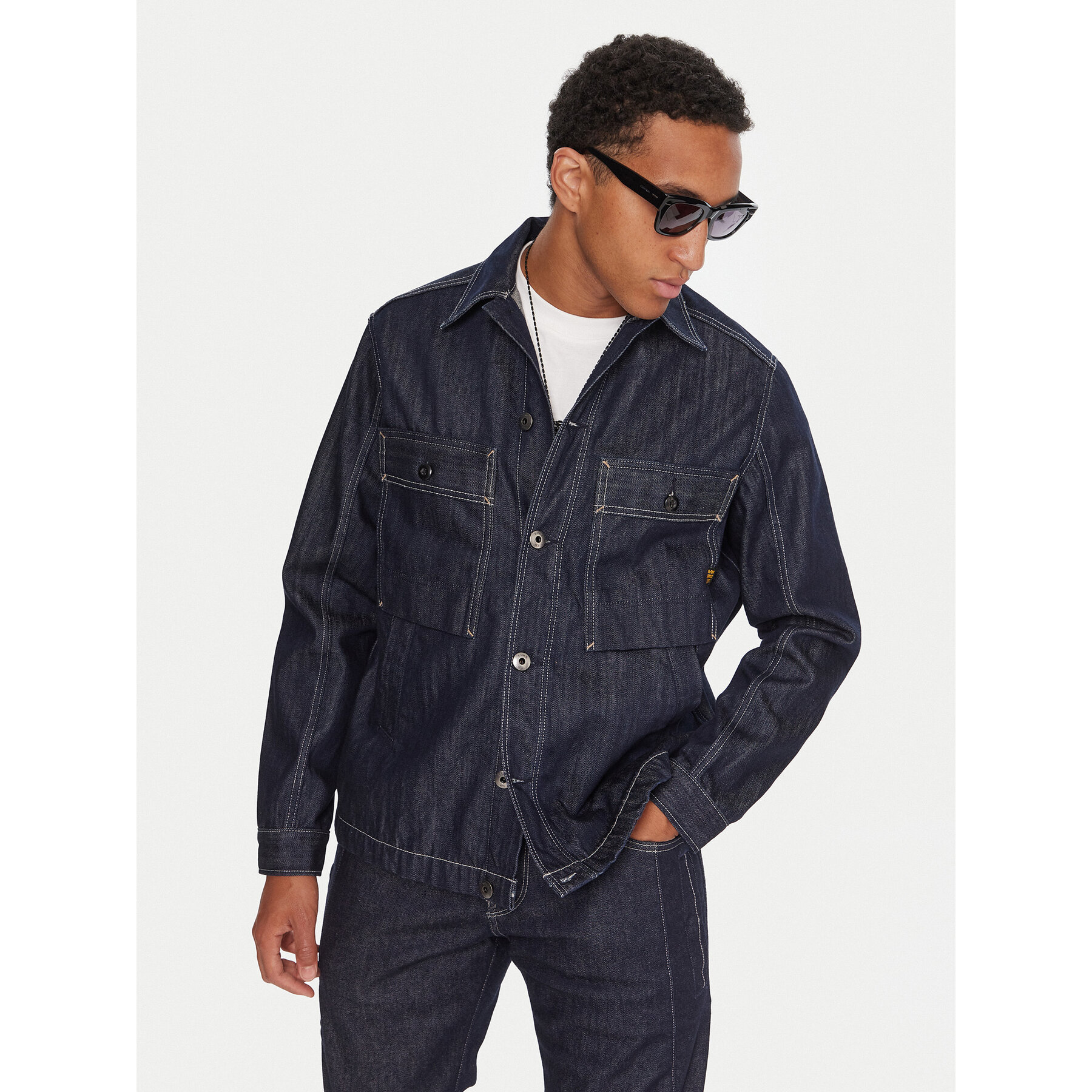G-Star Raw Koszula jeansowa Mosa D26462-D577 Granatowy Relaxed Fit