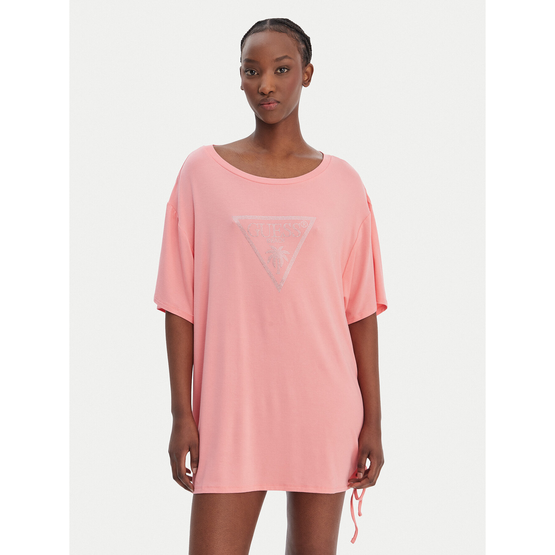 Guess T-Shirt E4GI00 K68D2 Różowy Oversize