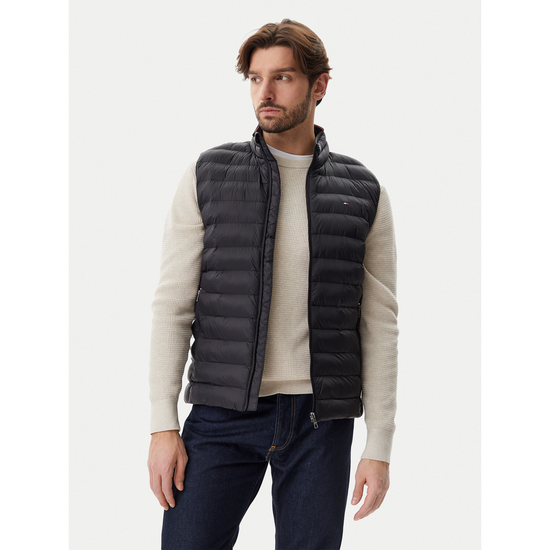 Tommy Hilfiger Kamizelka Core Packable MW0MW39989 Czarny Regular Fit